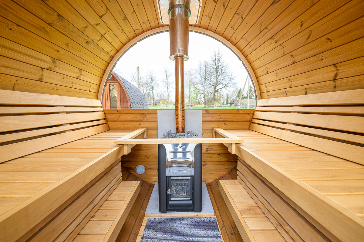 SaunaSupply ITI 230 Thermowood Outdoor Barrel Sauna - 6 Person