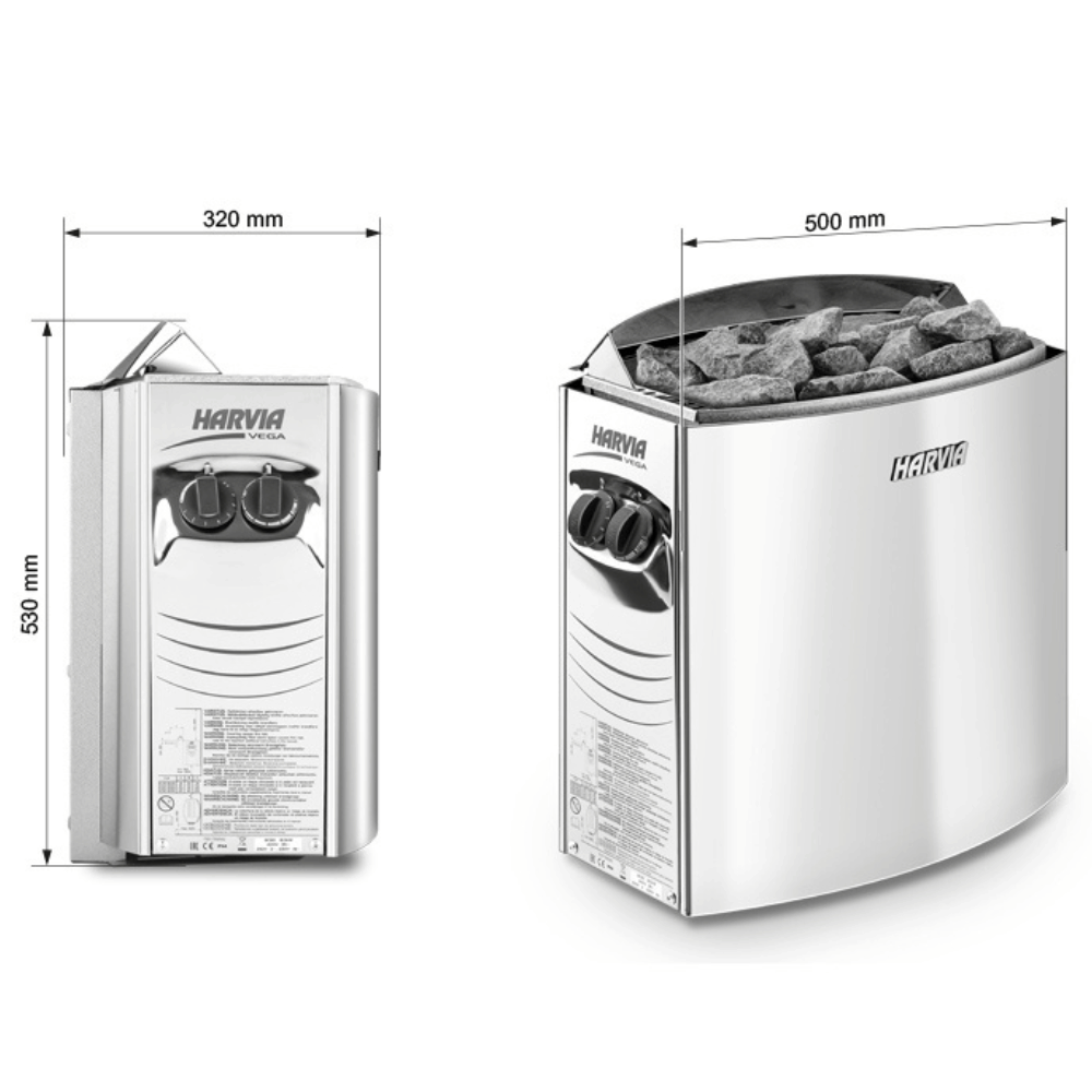 Electric Heater Harvia Vega BC60 6,0 kW Steel