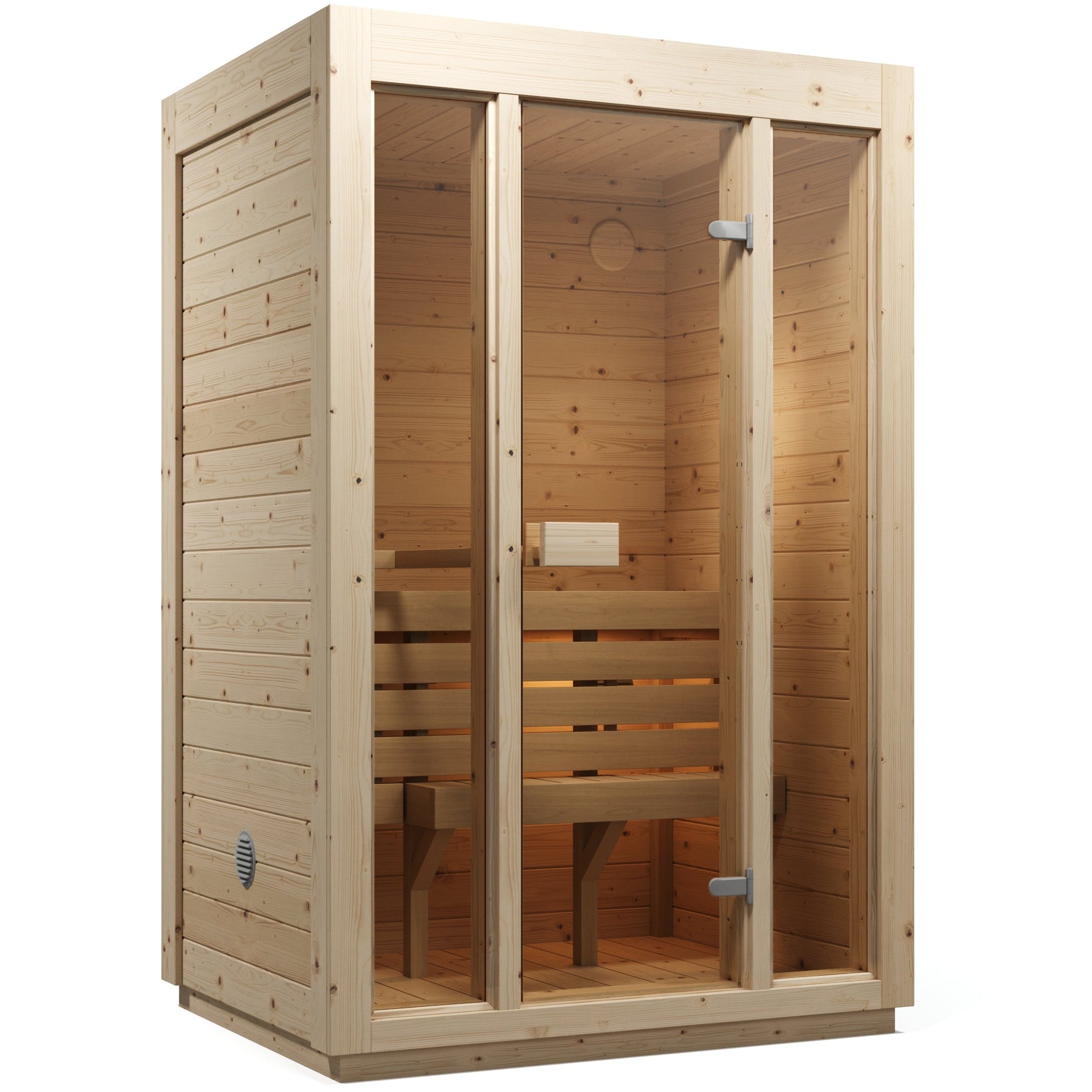 SaunaSupply 1-2 Person Dry Pine Indoor Sauna - ALLA Compact Edition | Includes Heater & Accessories