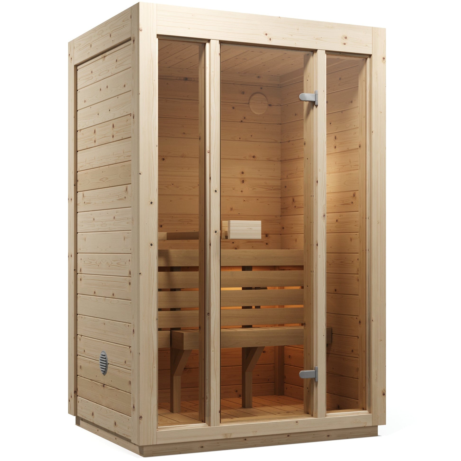 SaunaSupply 1-2 Person Dry Pine Indoor Sauna - ALLA Compact Edition | Includes Heater & Accessories