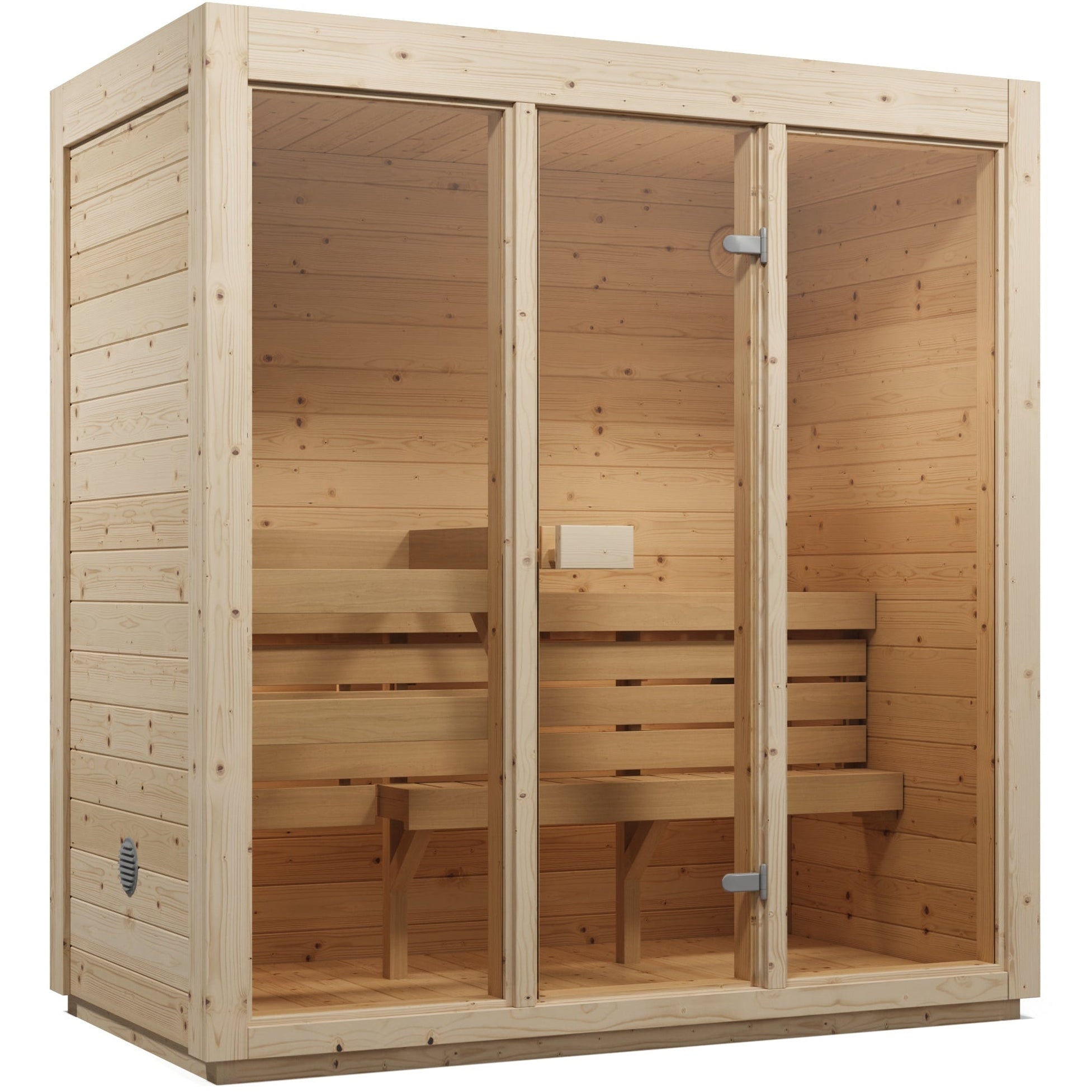 SaunaSupply 3-4 Person Dry Pine Indoor Sauna - ALLA Edition | Includes Heater & Accessories