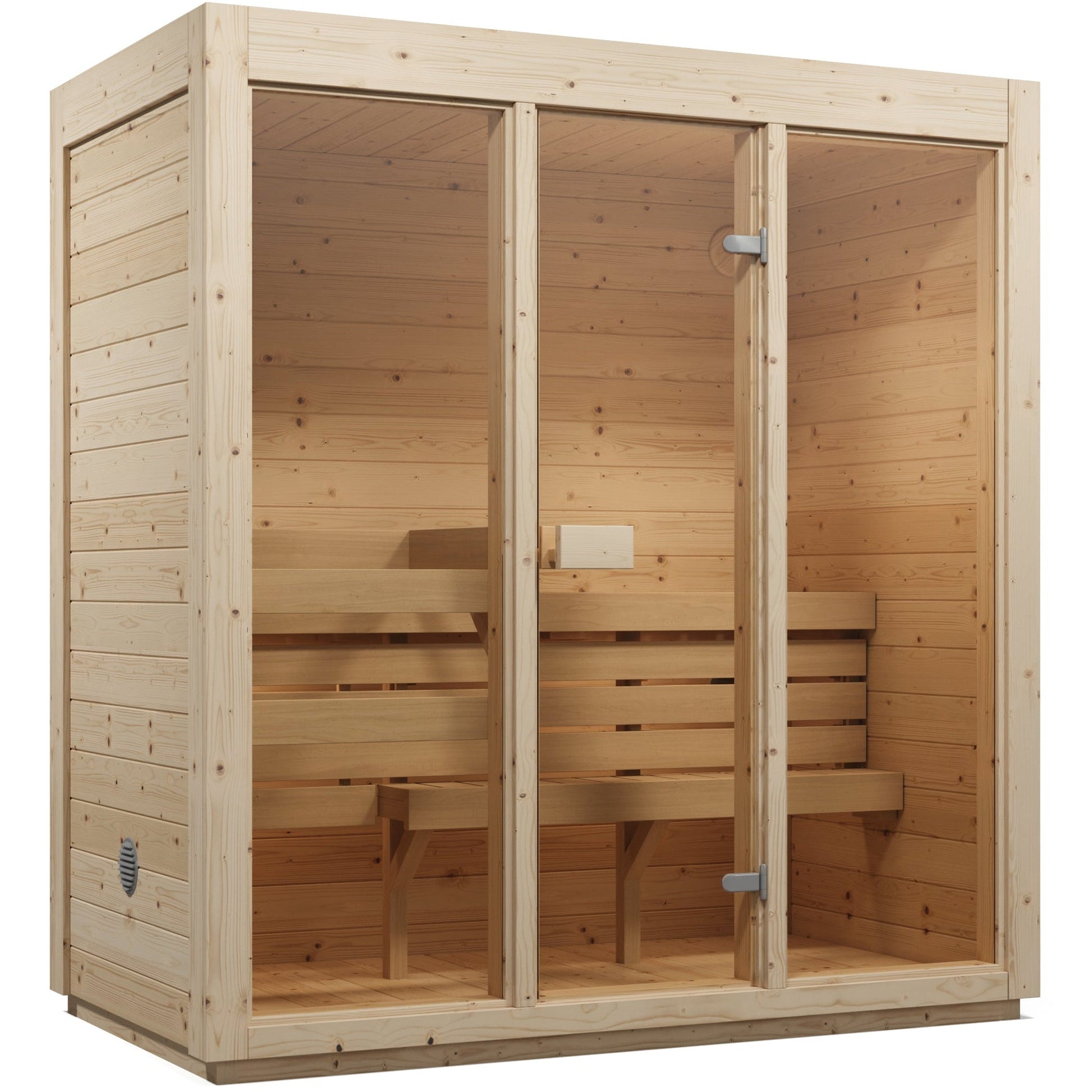 SaunaSupply 3-4 Person Dry Pine Indoor Sauna - ALLA Edition | Includes Heater & Accessories