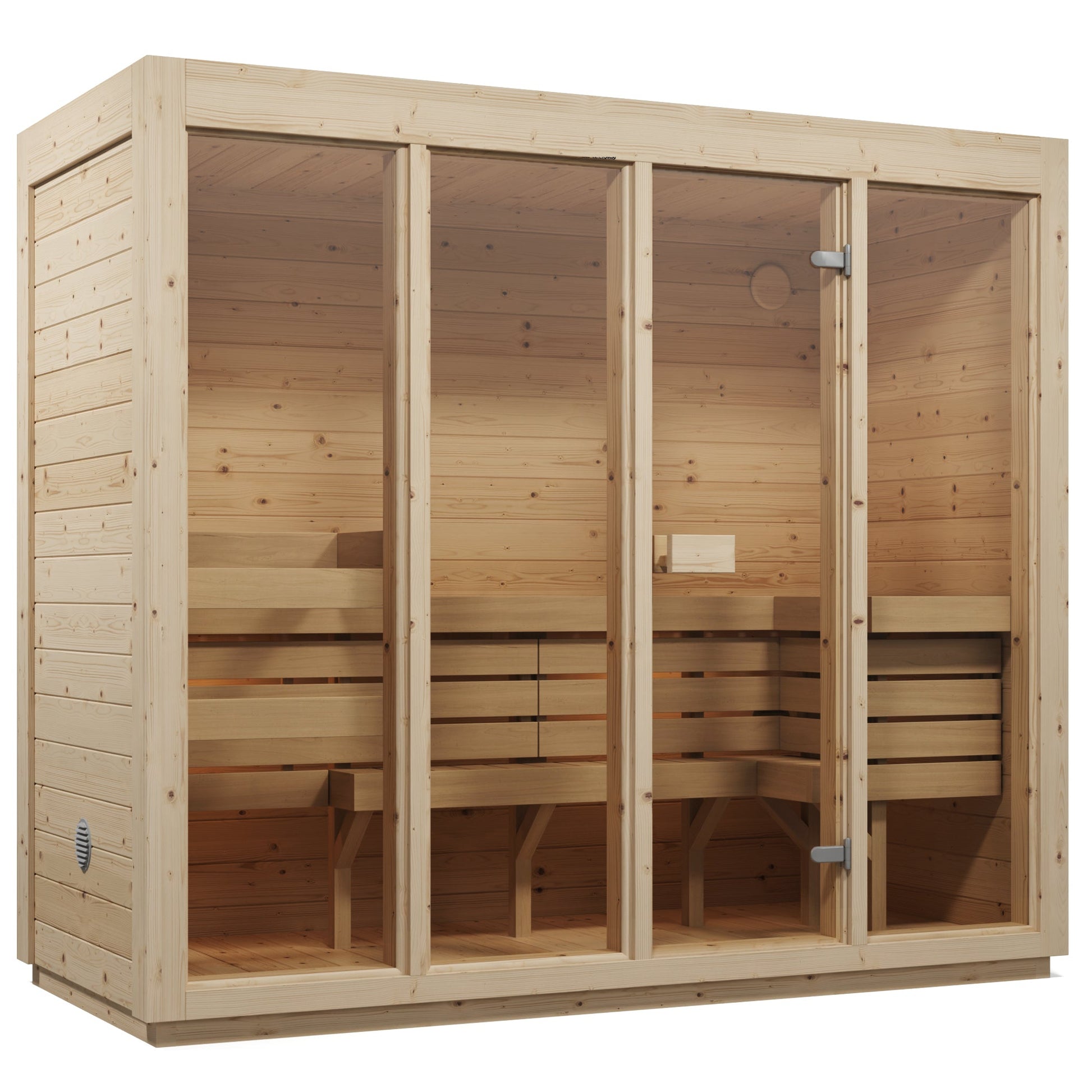 SaunaSupply 4 Person Dry Pine Indoor Sauna - ALLA XL Edition | Includes Heater & Accessories
