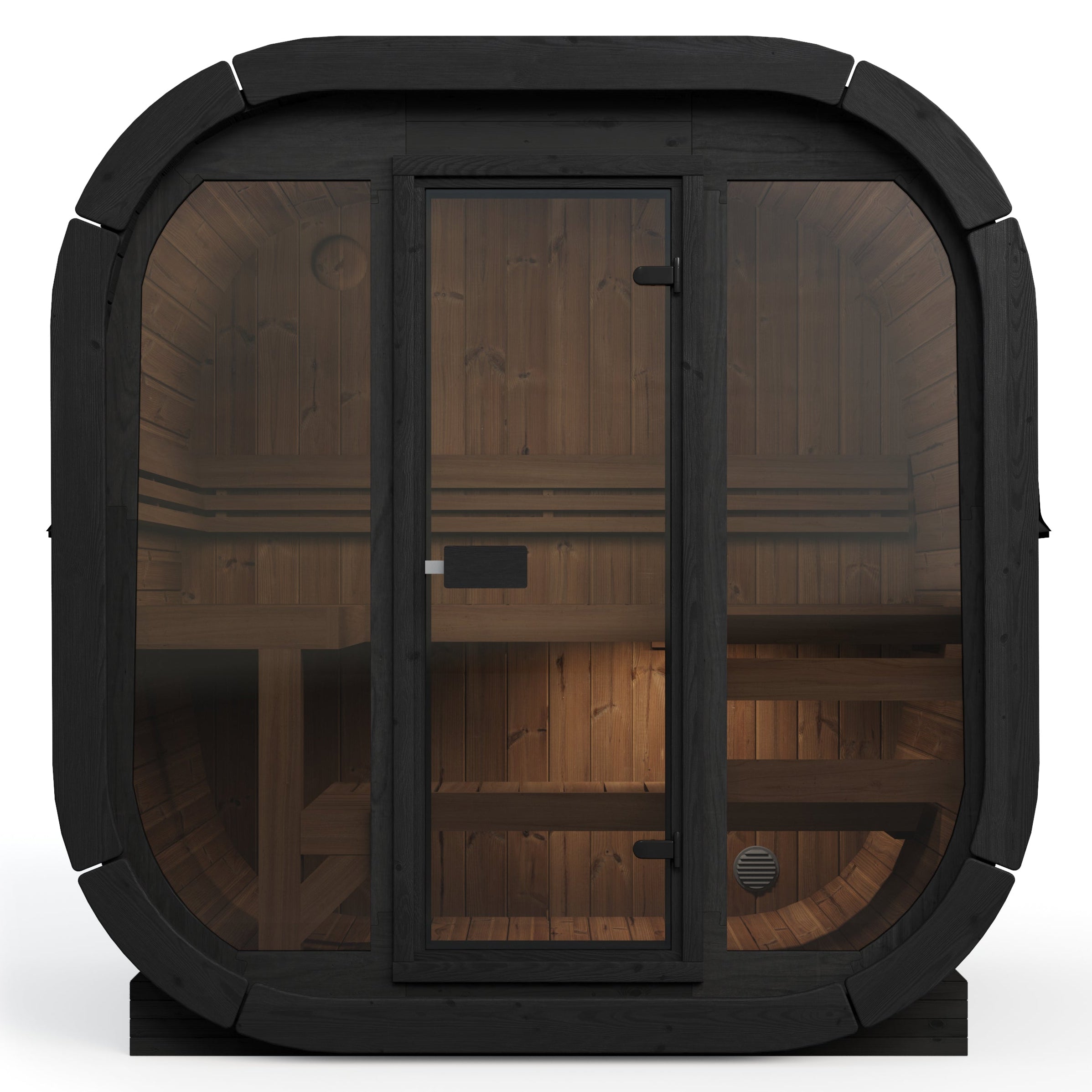 SaunaSupply 3-4 Person Large Outdoor Thermowood Cube Sauna - ALASKA Black Edition | Includes Heater & Accessories (new)