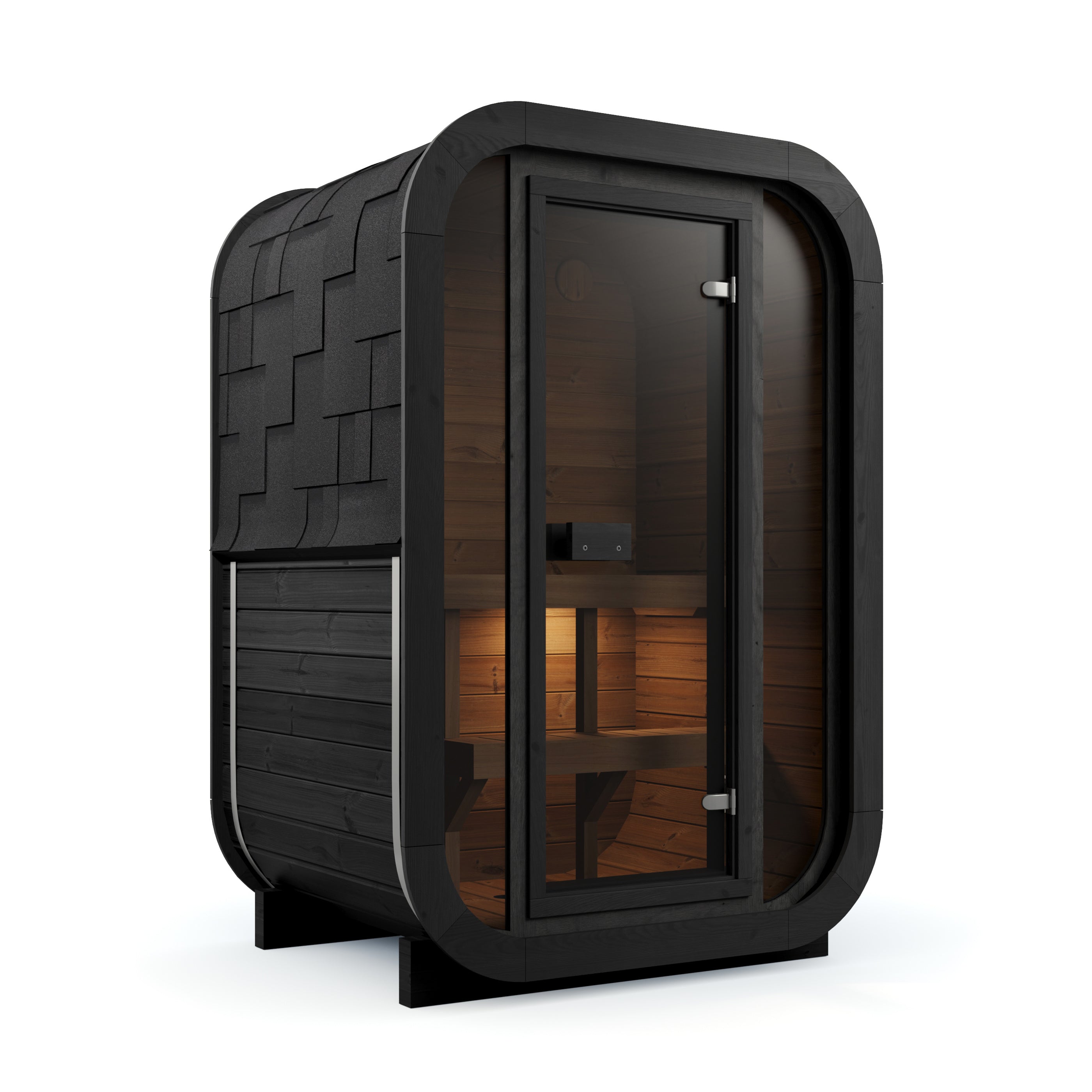SaunaSupply ULLA Thermowood Outdoor Sauna (painted black on outside) - 2 Person