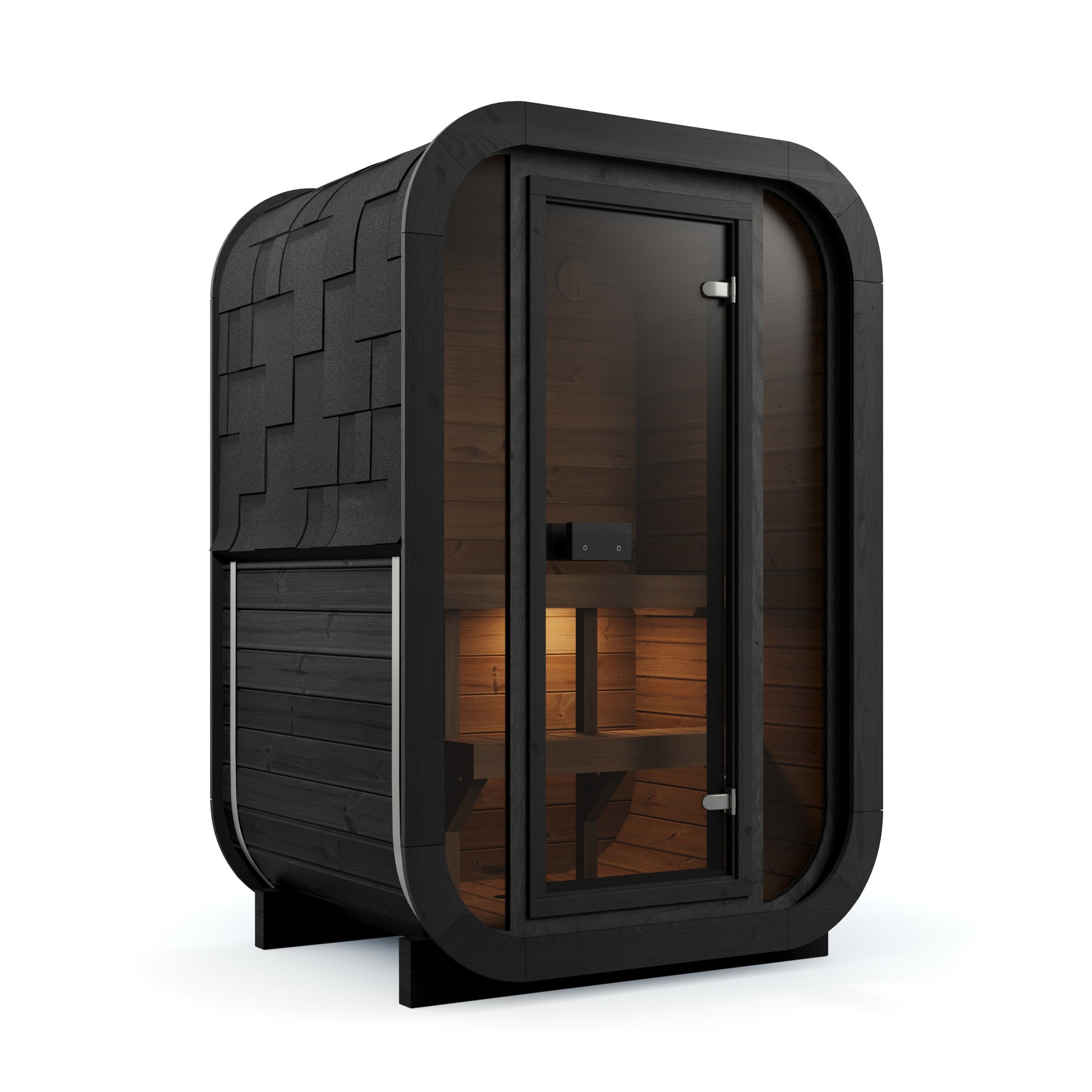 SaunaSupply ULLA Thermowood Outdoor Sauna (painted black on outside) - 2 Person