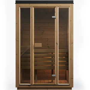 SaunaSupply 2 Person Outdoor Thermowood Cube Sauna - ELLA Compact Edition | Includes Heater & Accessories