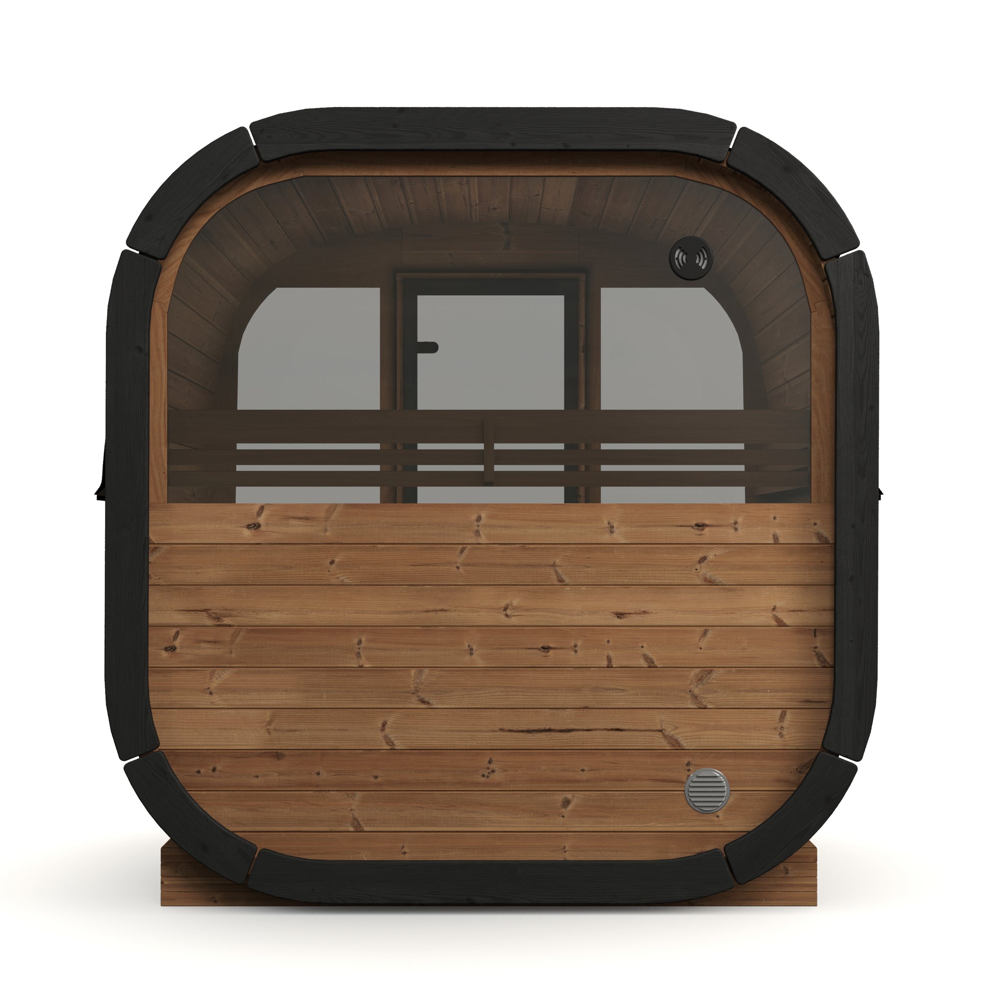 SaunaSupply EKE160 Cube Thermowood 4 Person Outdoor Sauna Black Edition - Includes Bucket, Ladle, Thermometor, SupiOil