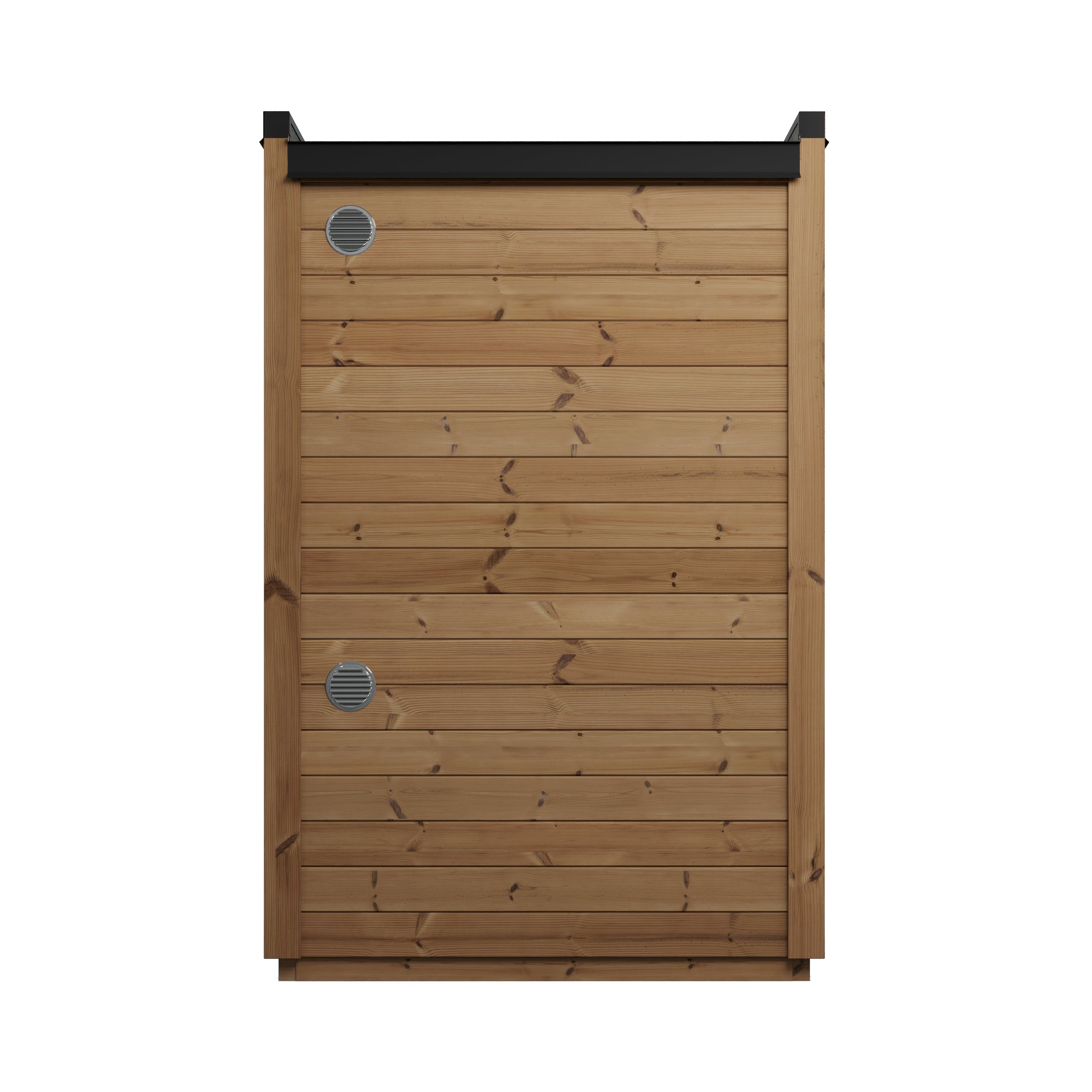 SaunaSupply ILLI Cube Thermowood 2 Person Outdoor Sauna - Includes Bucket, Ladle, Thermometor, SupiOil