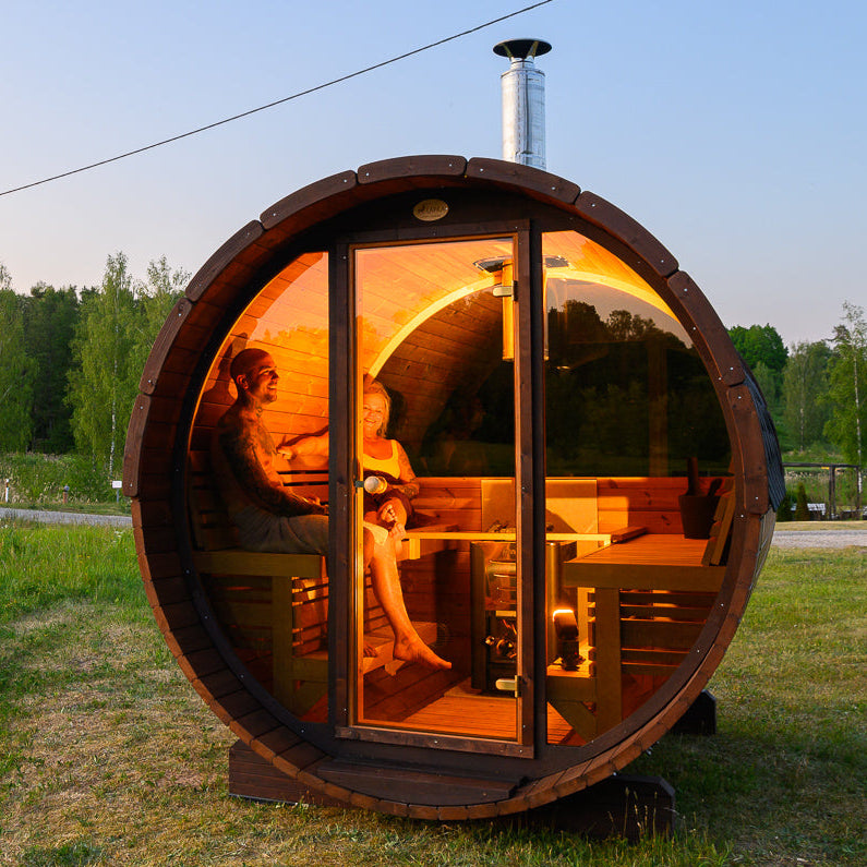 SaunaSupply ITI 230 Thermowood Outdoor Barrel Sauna - 6 Person