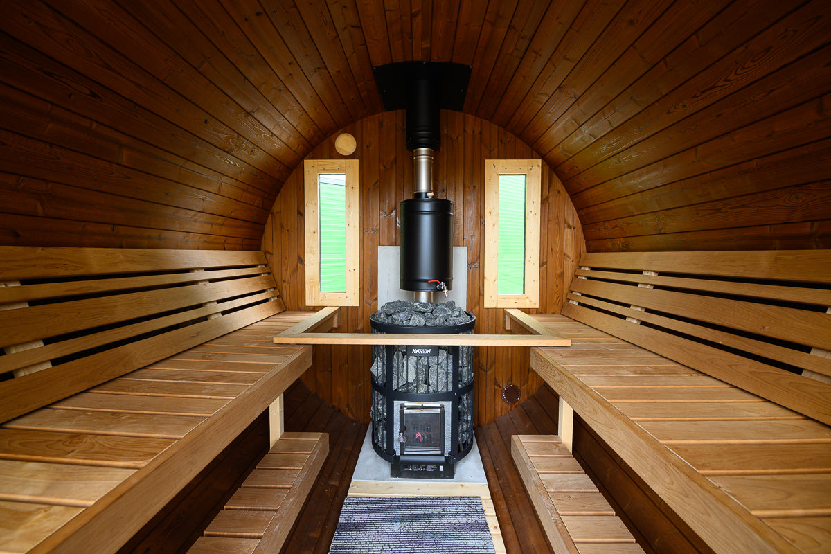 SaunaSupply ITI 230 Thermowood Outdoor Barrel Sauna - 6 Person