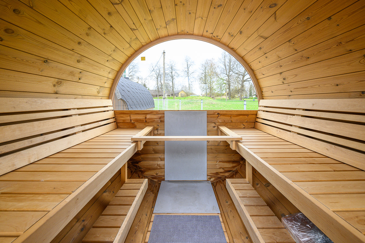 SaunaSupply ITI 230 Thermowood Outdoor Barrel Sauna - 6 Person
