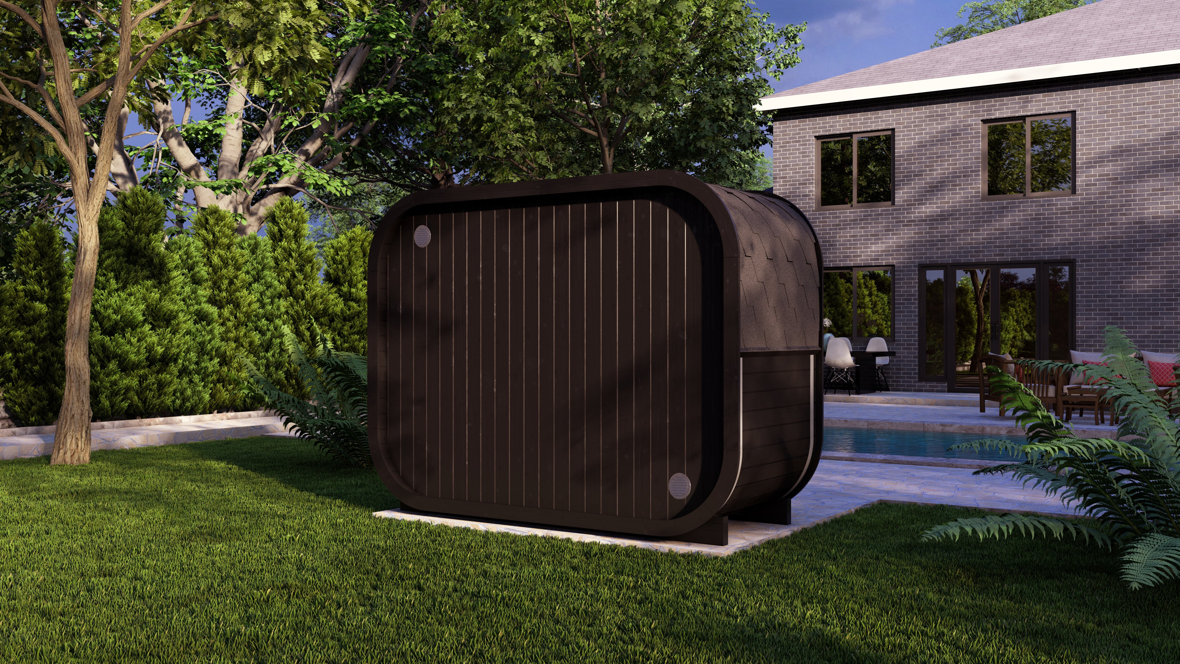 SaunaSupply ALLA H1 Thermowood Outdoor Sauna - 3/4 Person