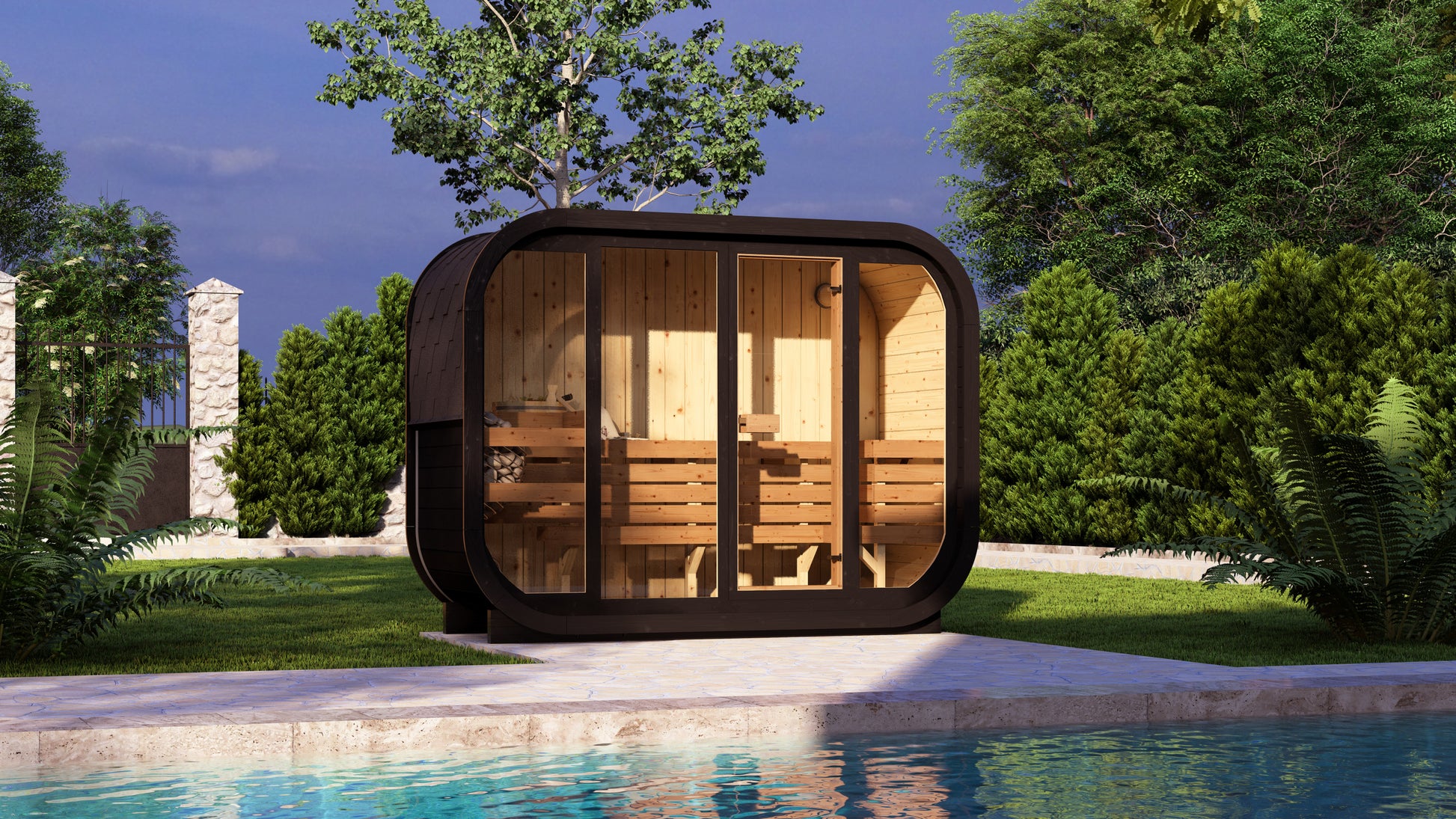 SaunaSupply ALLA H1 Thermowood Outdoor Sauna - 3/4 Person