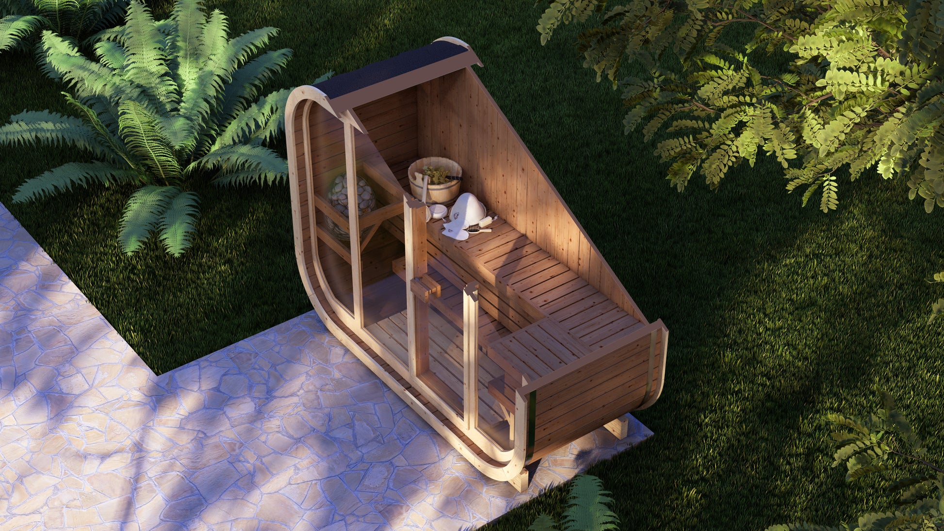 SaunaSupply ALLA H2 Thermowood Outdoor Sauna - 4 Person