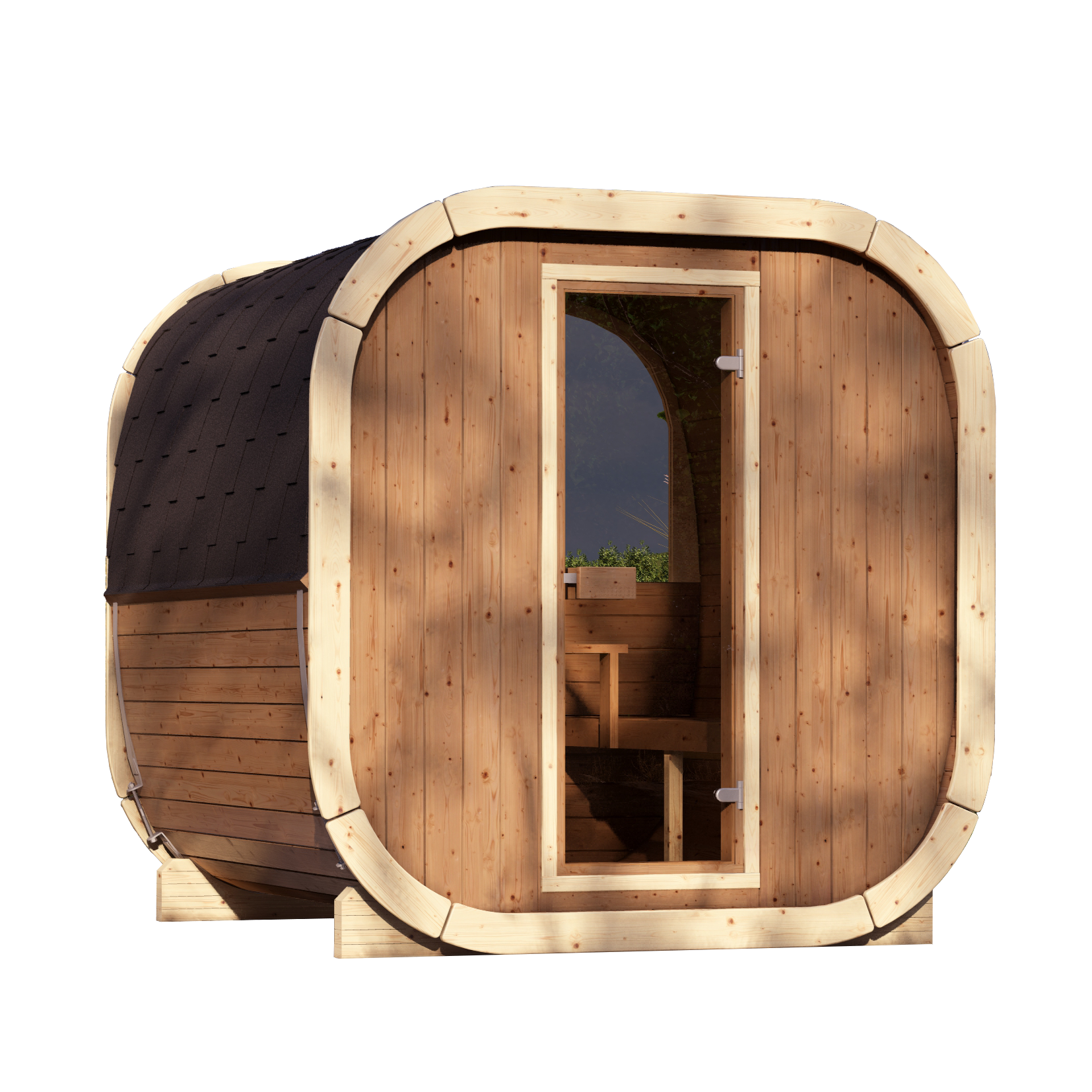 SaunaSupply EKE 220Thermowood Outdoor Cube Sauna - 6 Person