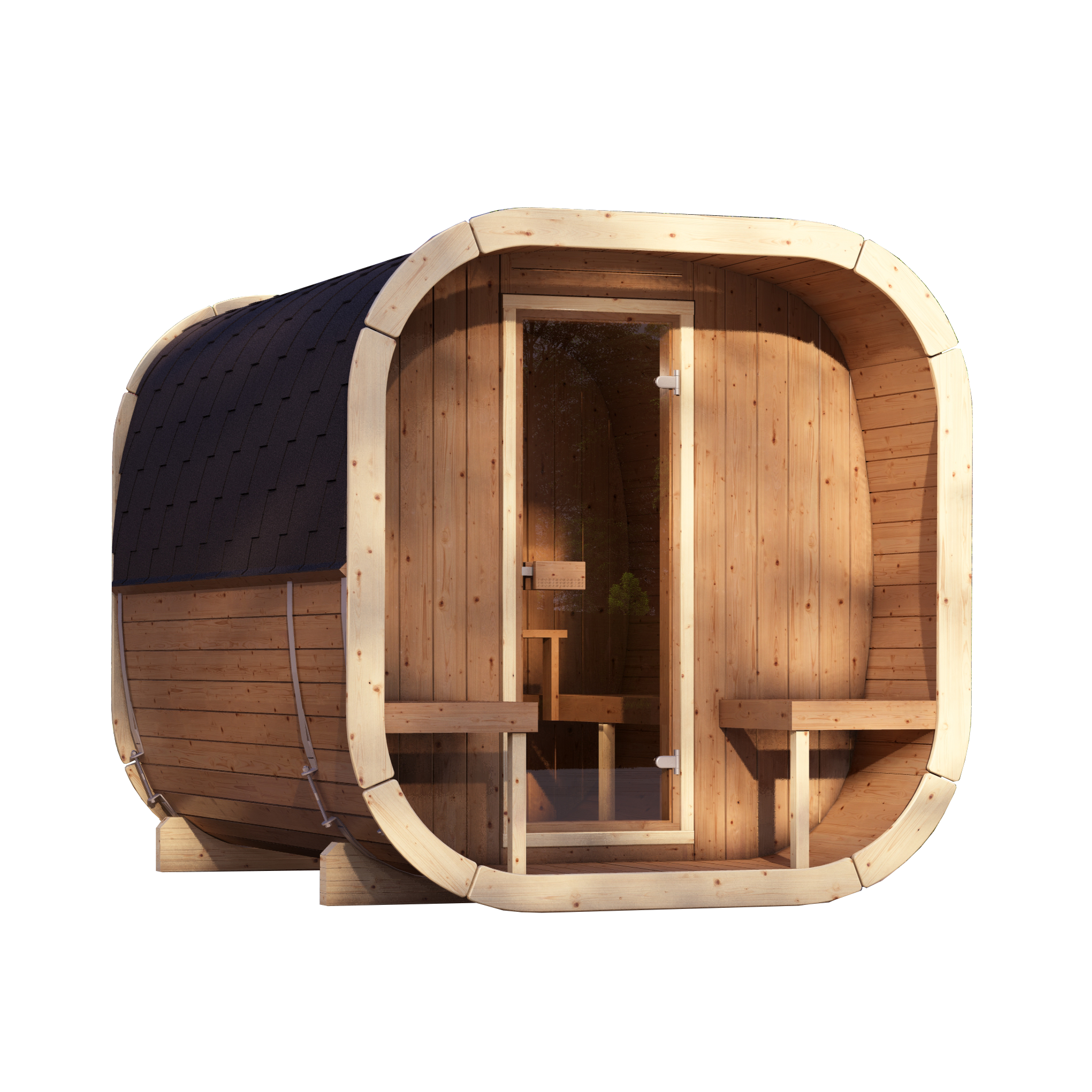 SaunaSupply EKE 280 Thermowood Outdoor Cube Sauna - 6 Person