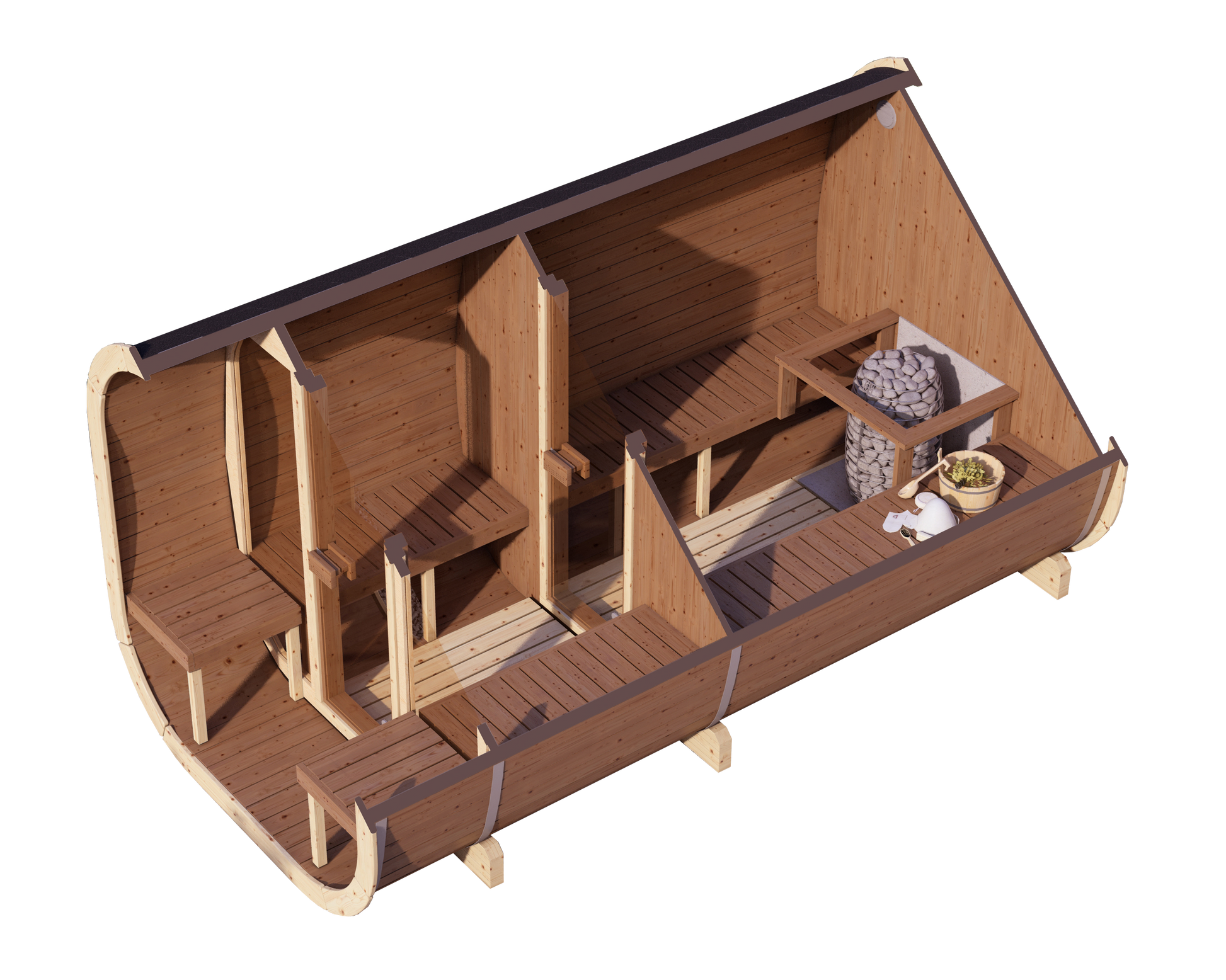 SaunaSupply EKE 400 Thermowood Outdoor Cube Sauna - 10 Person