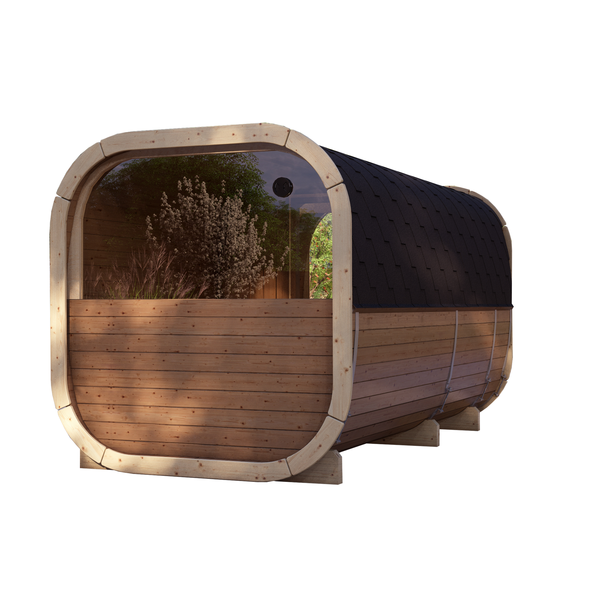 SaunaSupply EKE 400 Thermowood Outdoor Cube Sauna - 10 Person