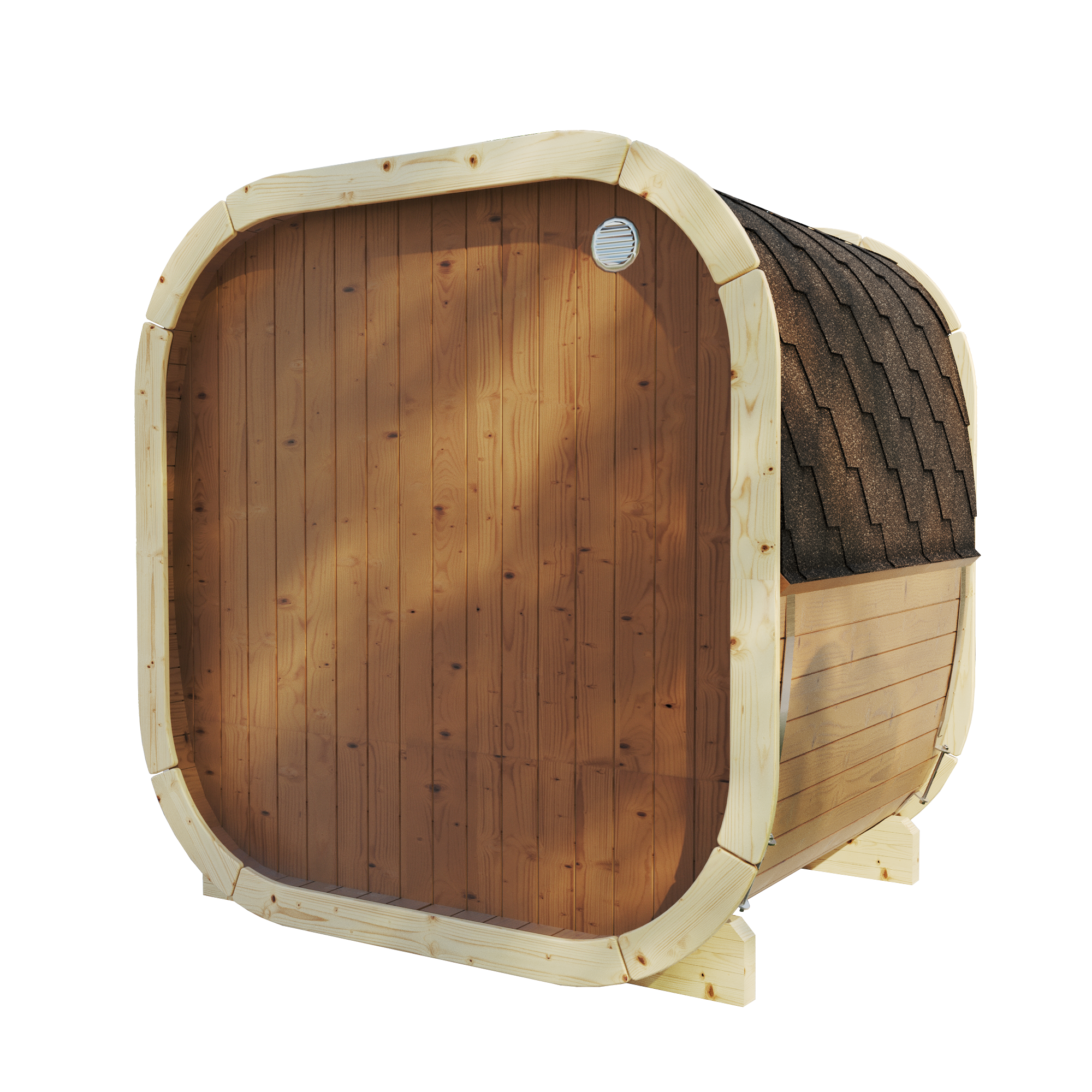 SaunaSupply EKE 130 Thermowood Outdoor Cube Sauna - 3/4 Person