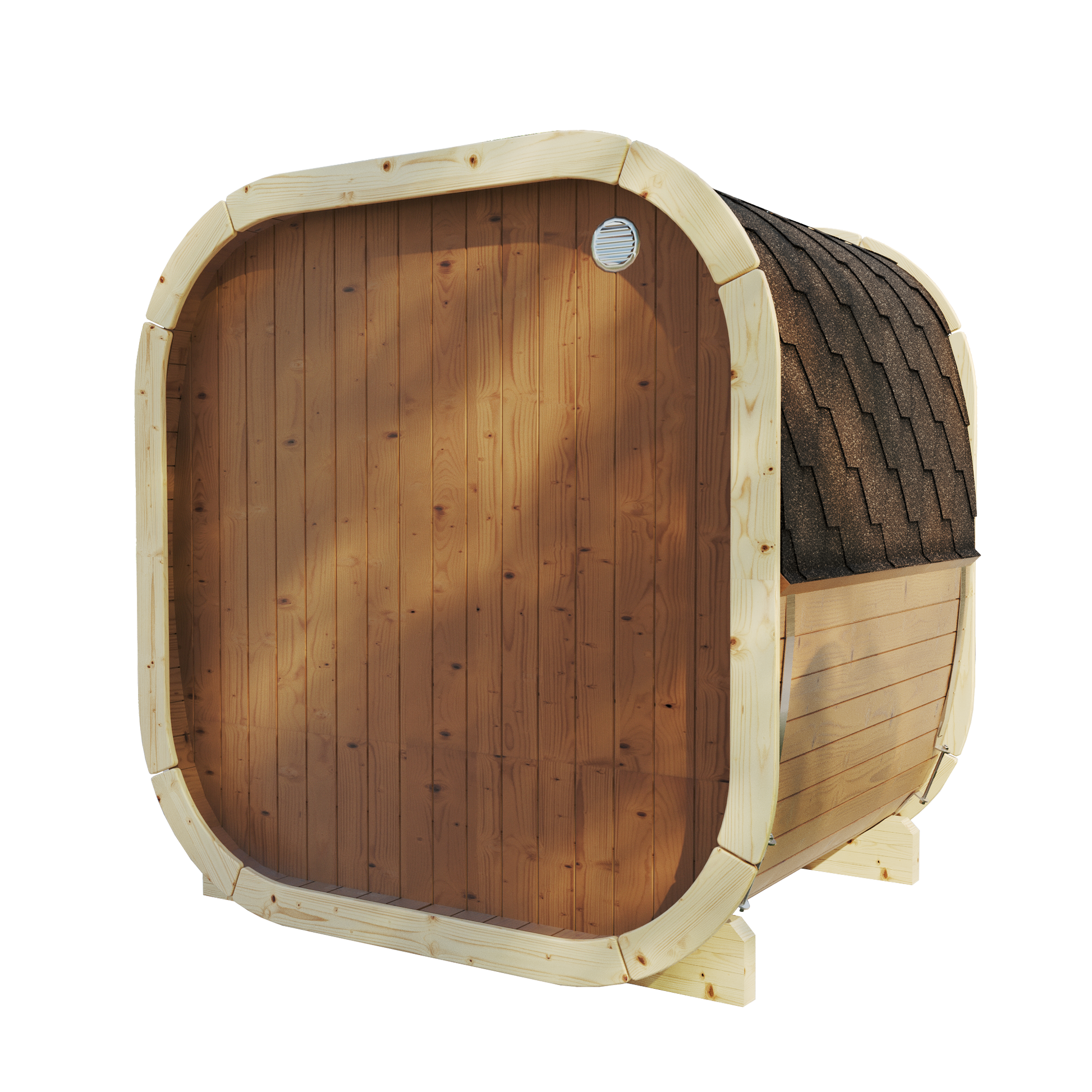 SaunaSupply EKE 130 Thermowood Outdoor Cube Sauna - 3/4 Person
