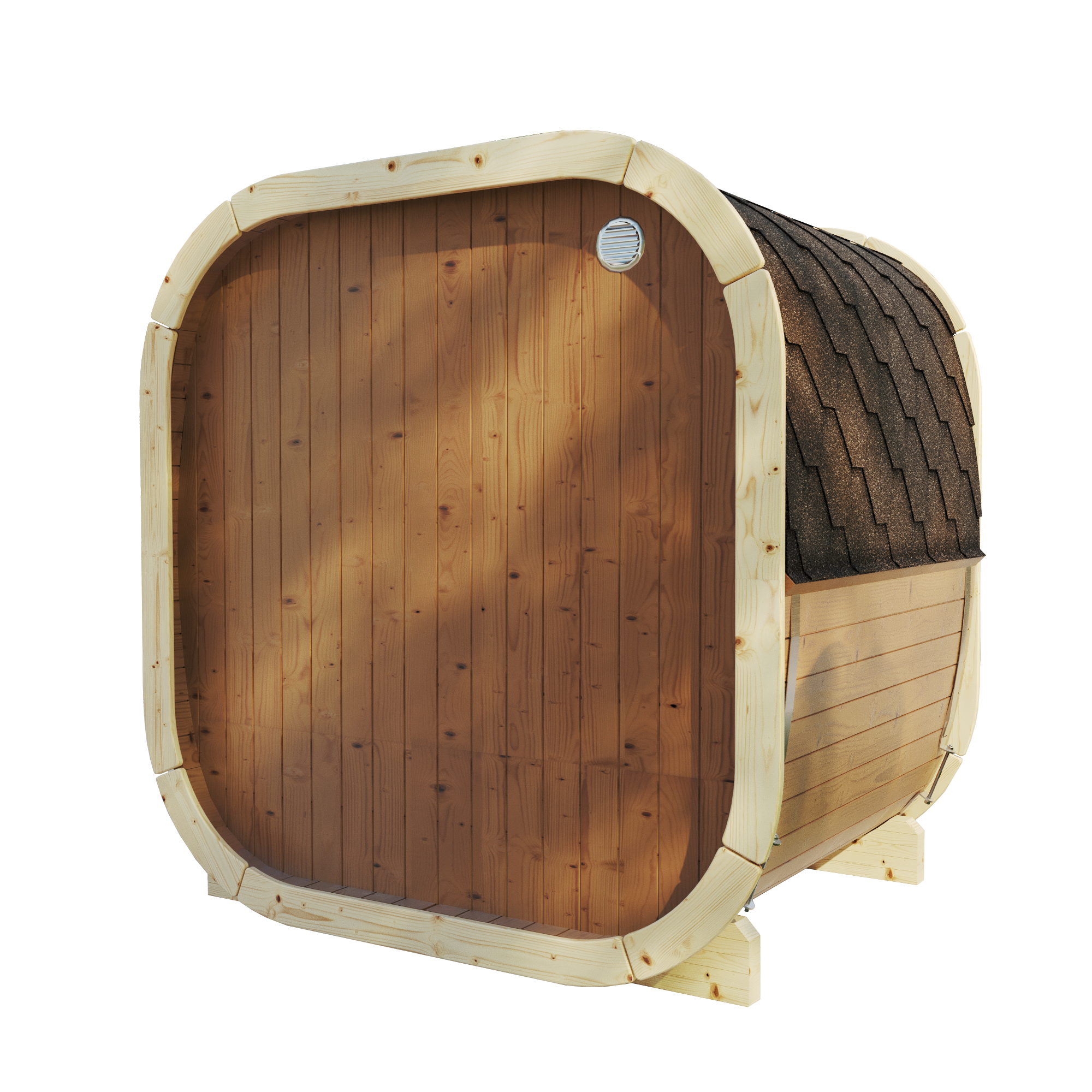 SaunaSupply EKE 160 Thermowood Outdoor Cube Sauna - 3/4 Person