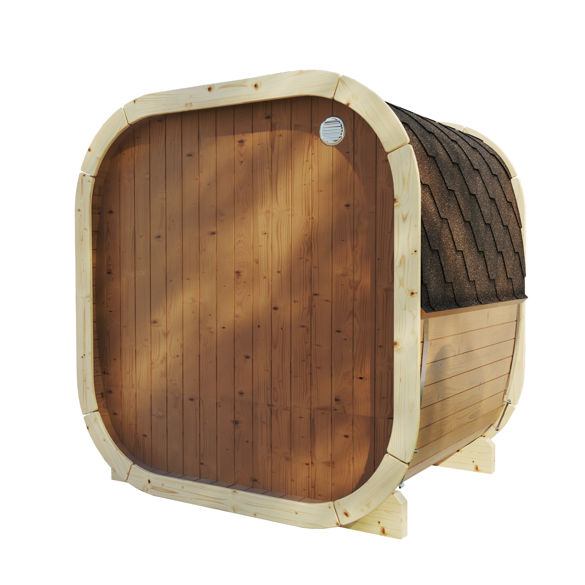 SaunaSupply EKE 160 Thermowood Outdoor Cube Sauna - 3/4 Person