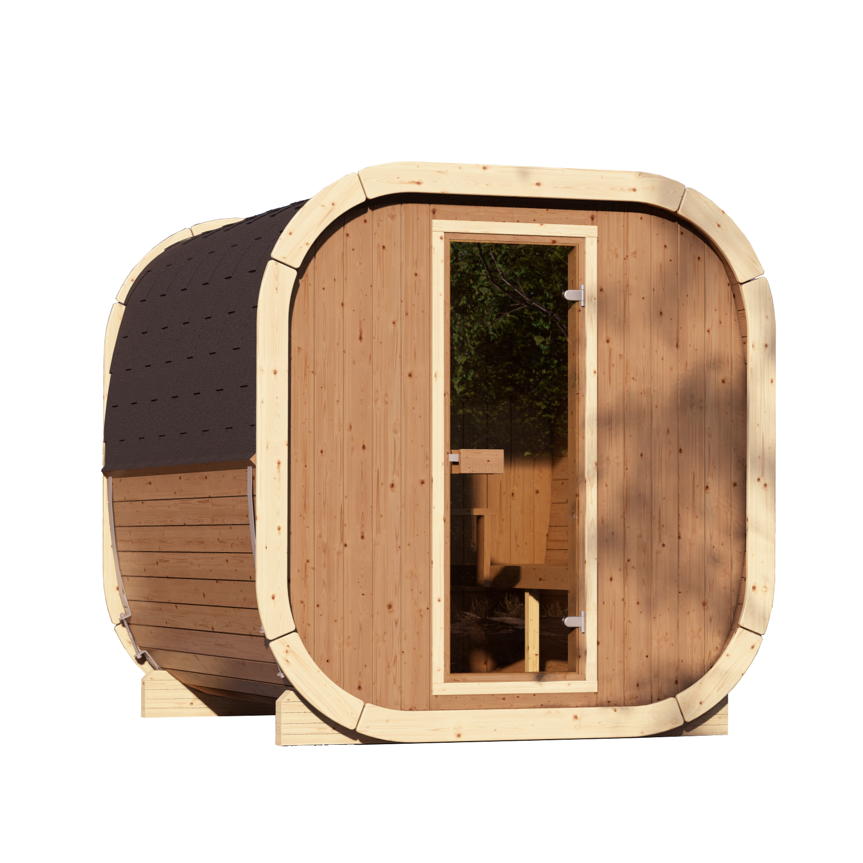 SaunaSupply EKE 220Thermowood Outdoor Cube Sauna - 6 Person