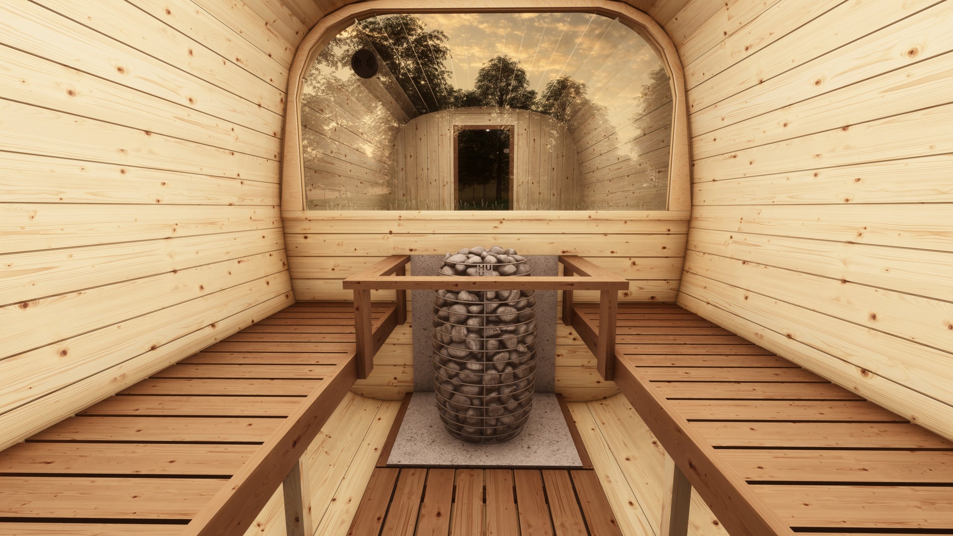 SaunaSupply EKE 280 Thermowood Outdoor Cube Sauna - 6 Person