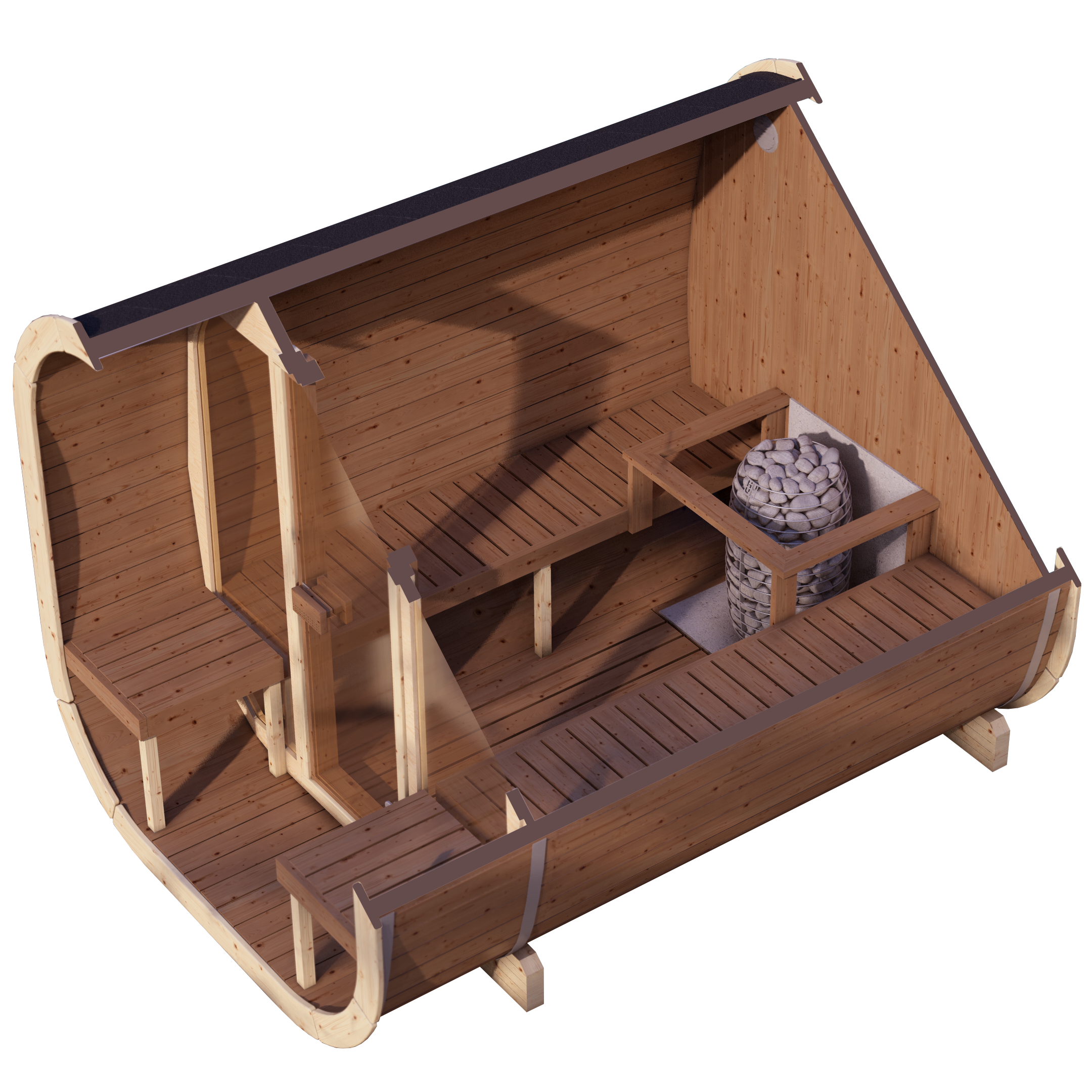 SaunaSupply EKE 280 Thermowood Outdoor Cube Sauna - 6 Person