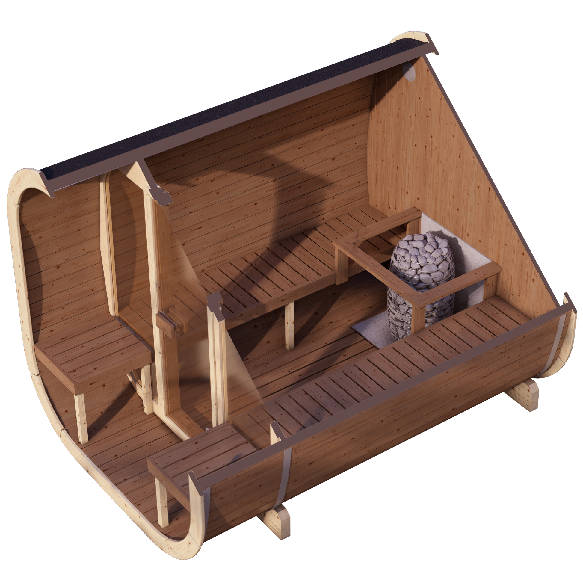 SaunaSupply EKE 280 Thermowood Outdoor Cube Sauna - 6 Person