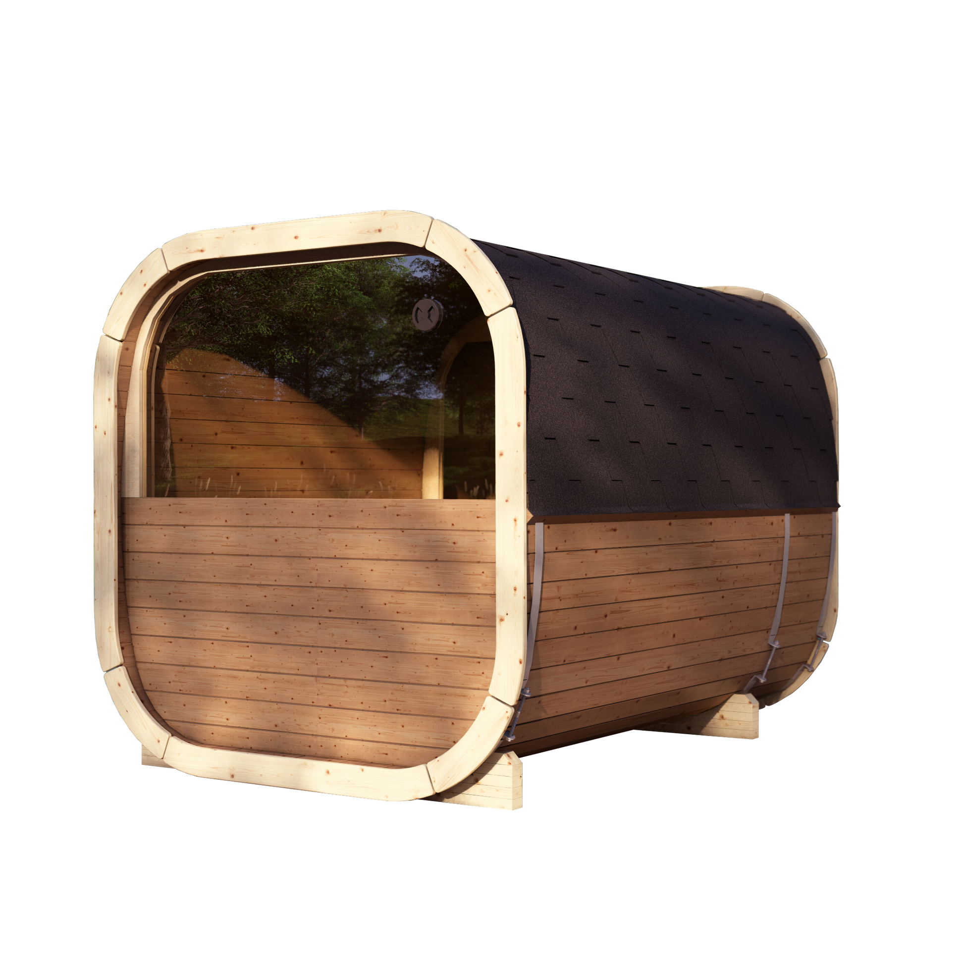 SaunaSupply EKE 280 Thermowood Outdoor Cube Sauna - 6 Person