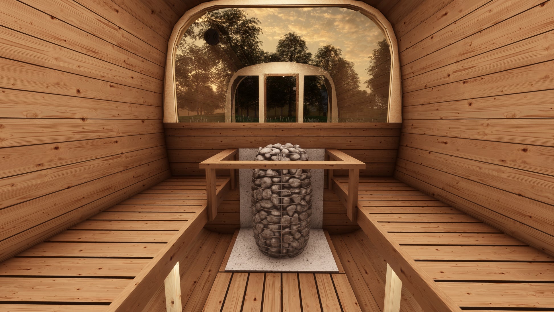 SaunaSupply EKE 280 Thermowood Outdoor Cube Sauna - 6 Person