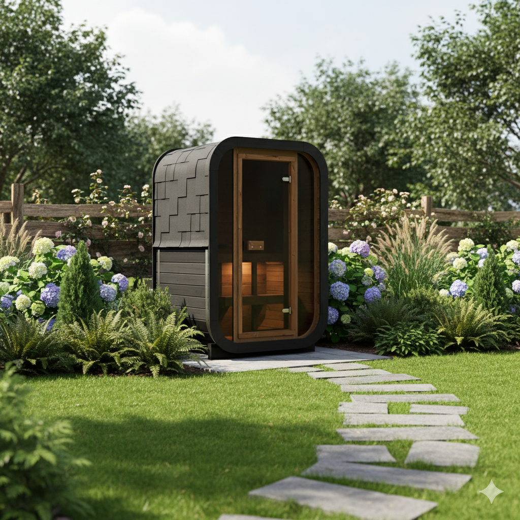 SaunaSupply ULLA Thermowood Outdoor Sauna (Custom Door) - 2 Person