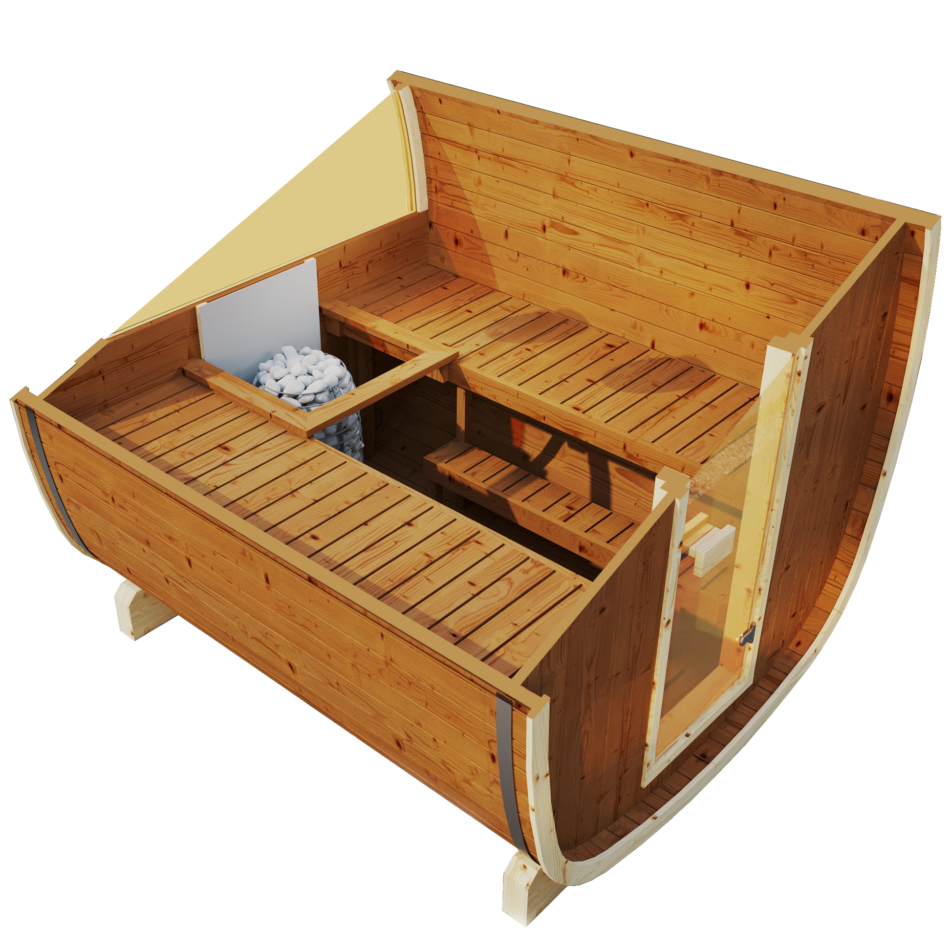 SaunaSupply UKU 230 Thermowood Outdoor Cube Sauna II - 3/4 Person