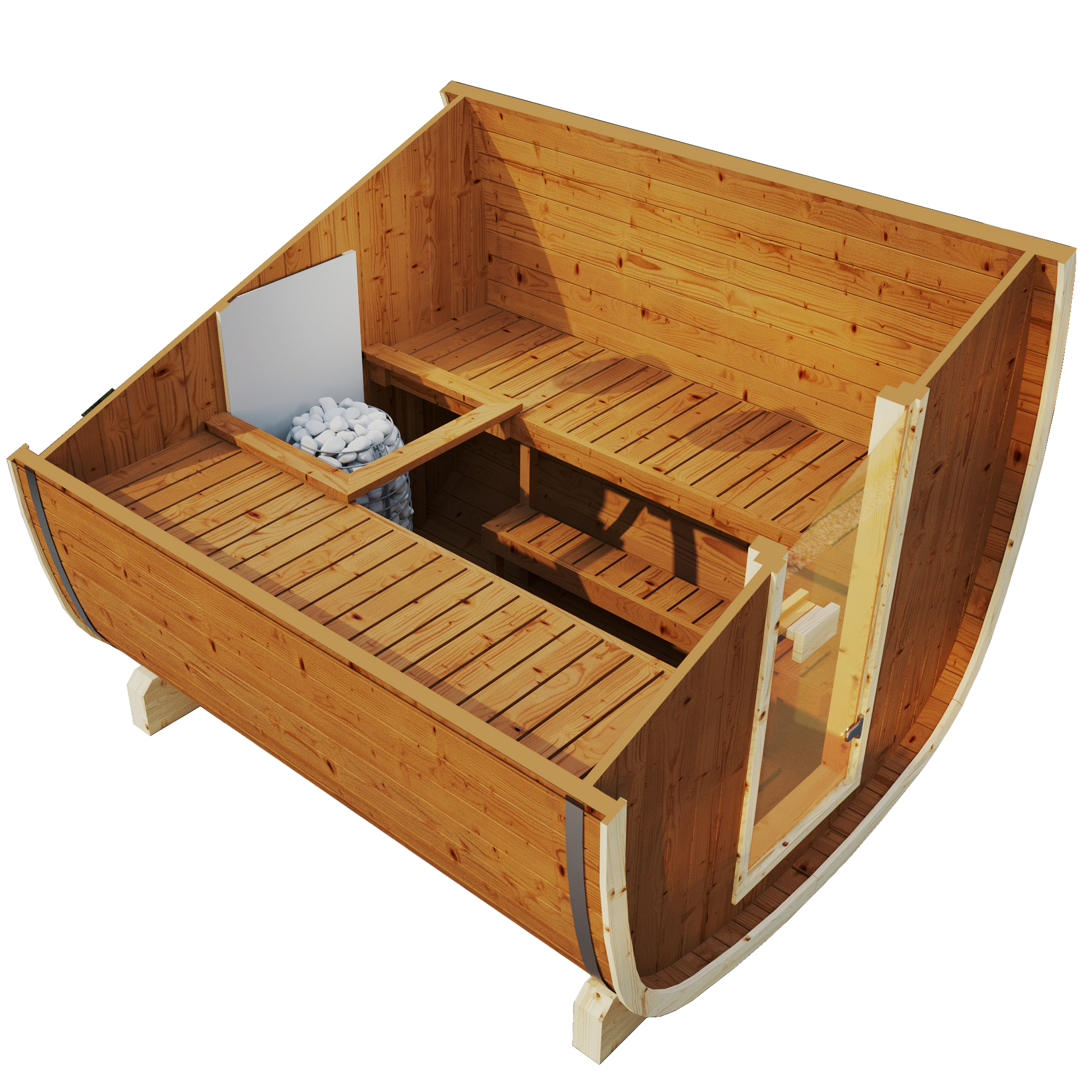 SaunaSupply UKU 230 Thermowood Outdoor Cube Sauna II - 3/4 Person