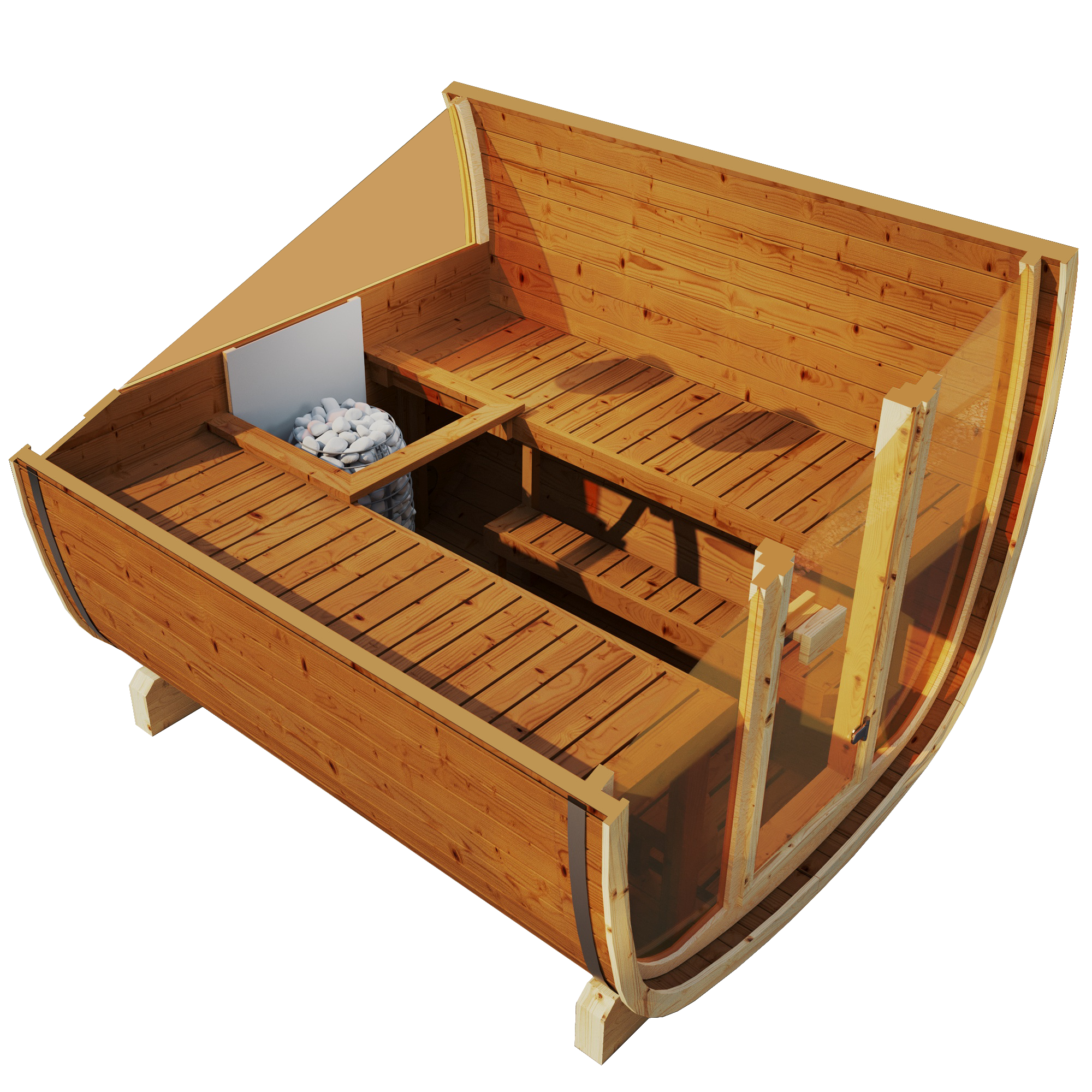 SaunaSupply UKU 230 Thermowood Outdoor Cube Sauna II - 3/4 Person
