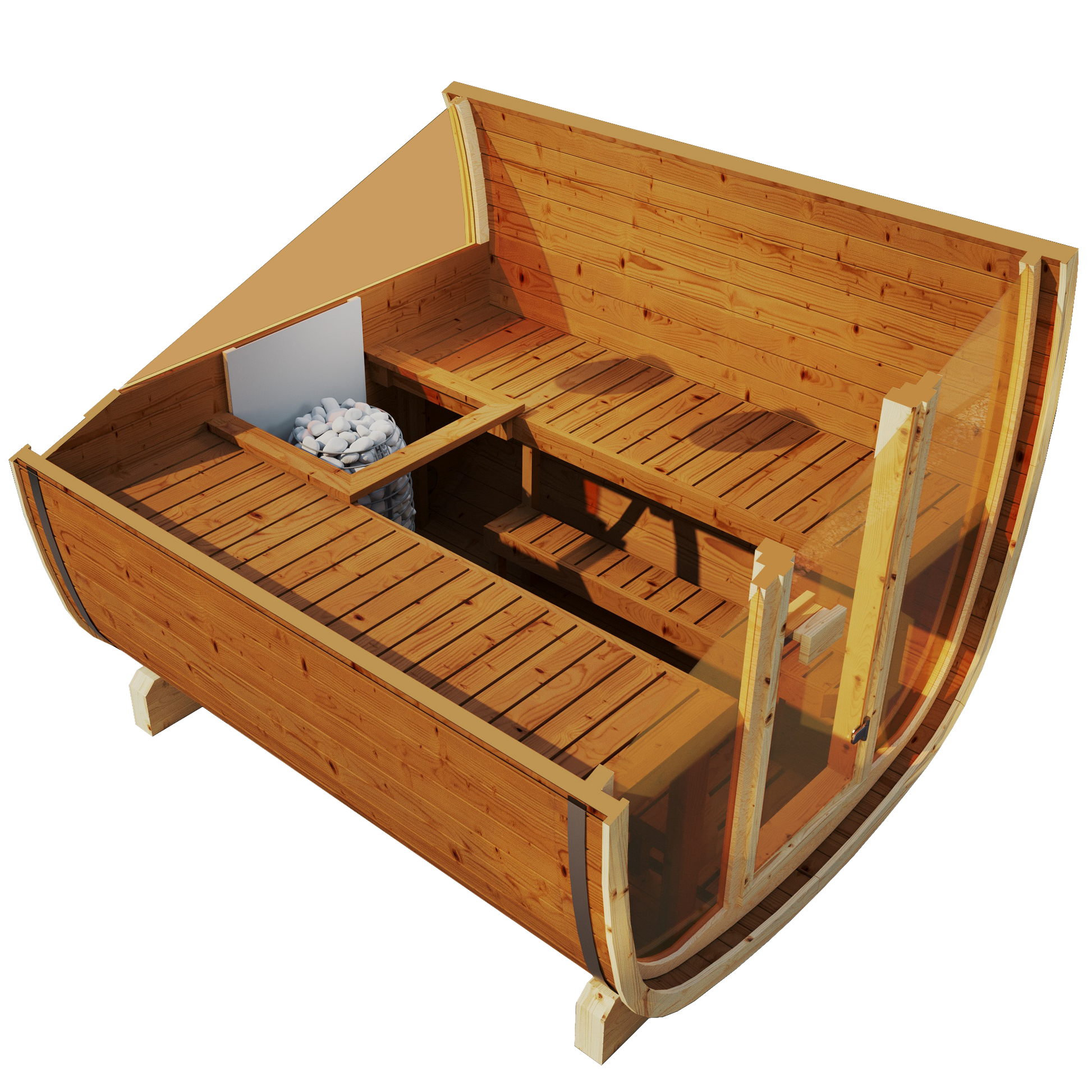 SaunaSupply UKU 230 Thermowood Outdoor Cube Sauna II - 3/4 Person
