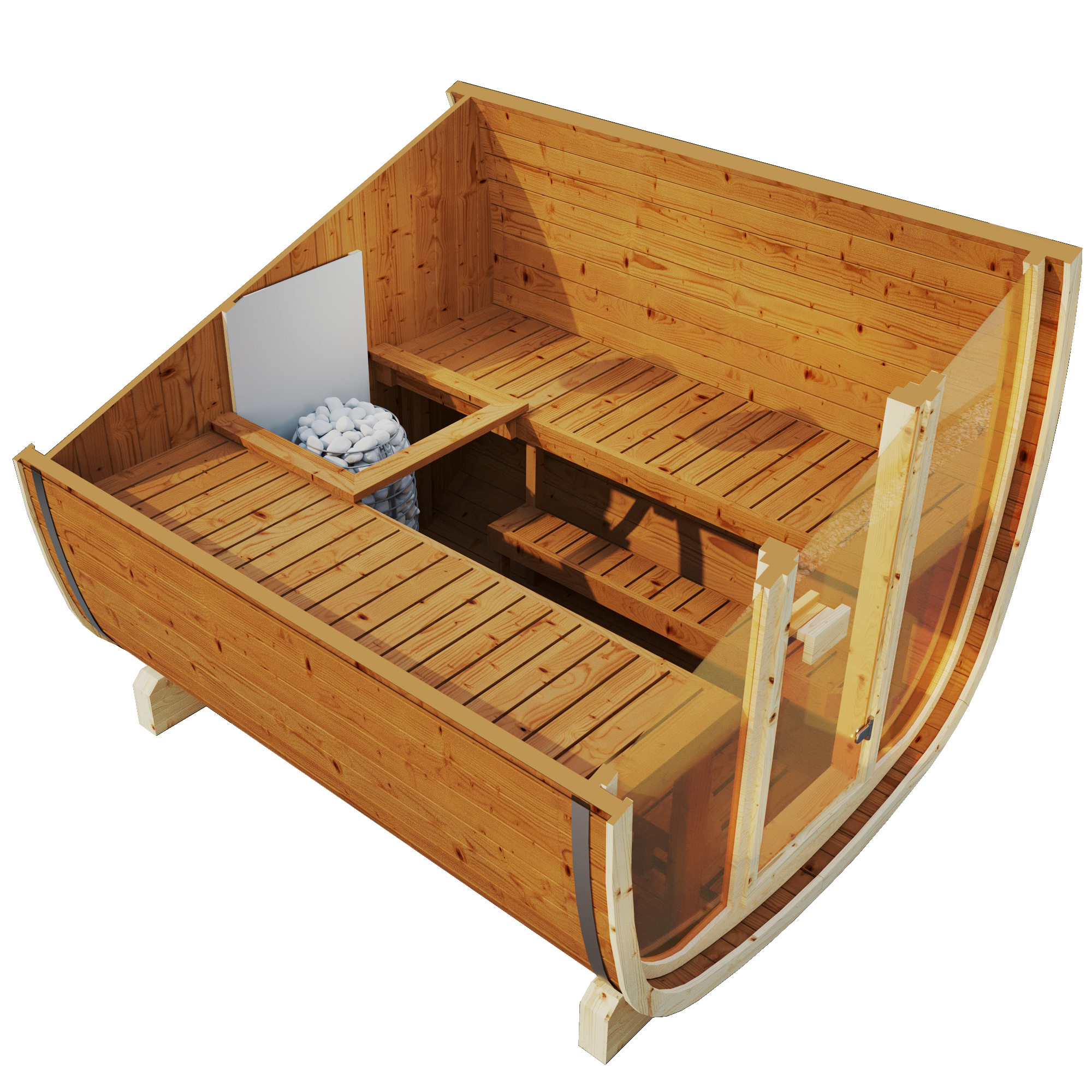 SaunaSupply UKU 230 Thermowood Outdoor Cube Sauna II - 3/4 Person