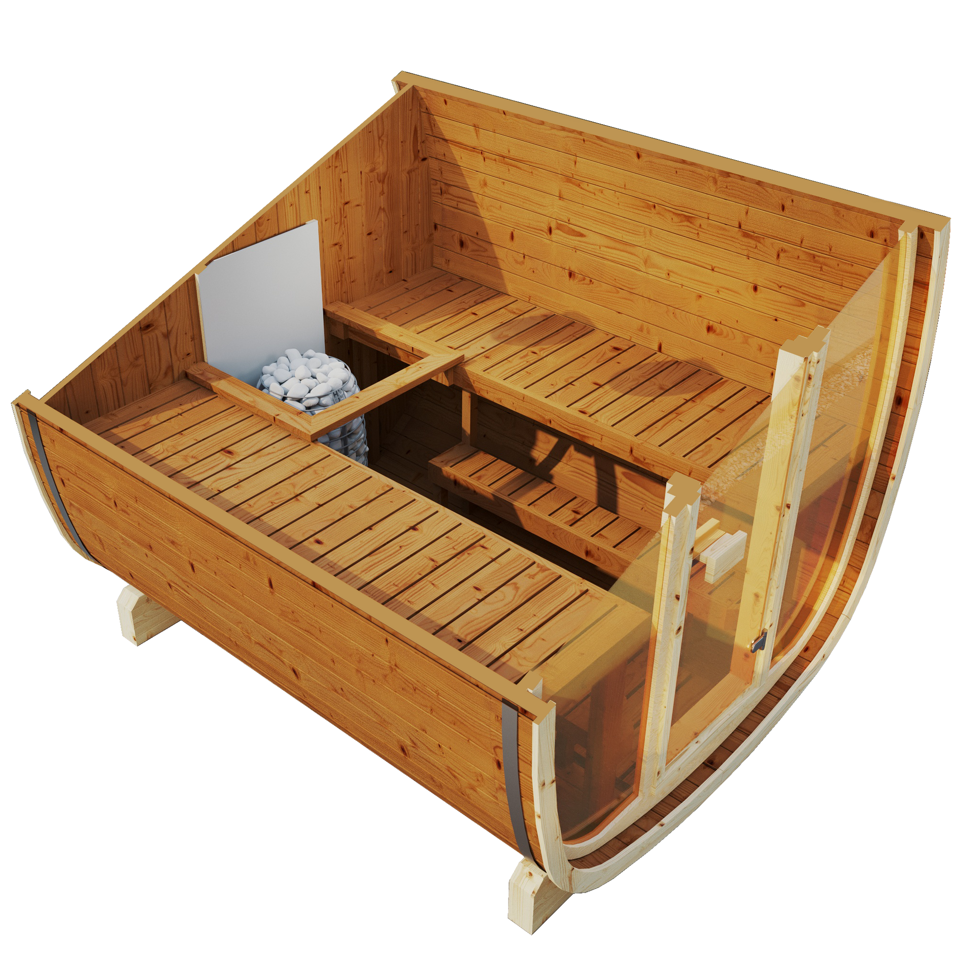 SaunaSupply UKU 230 Thermowood Outdoor Cube Sauna II - 3/4 Person