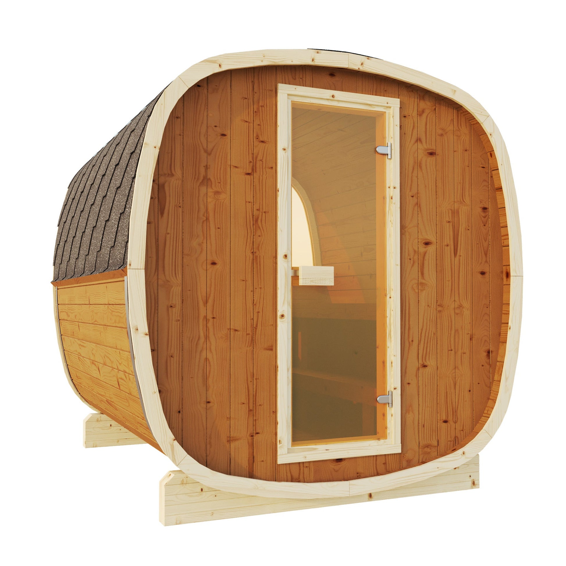 SaunaSupply UKU 230 Thermowood Outdoor Cube Sauna II - 3/4 Person