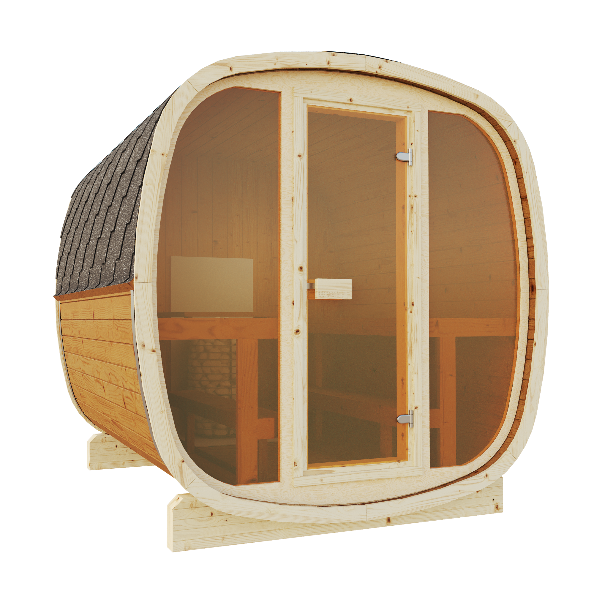 SaunaSupply UKU 230 Thermowood Outdoor Cube Sauna U - 3/4 Person