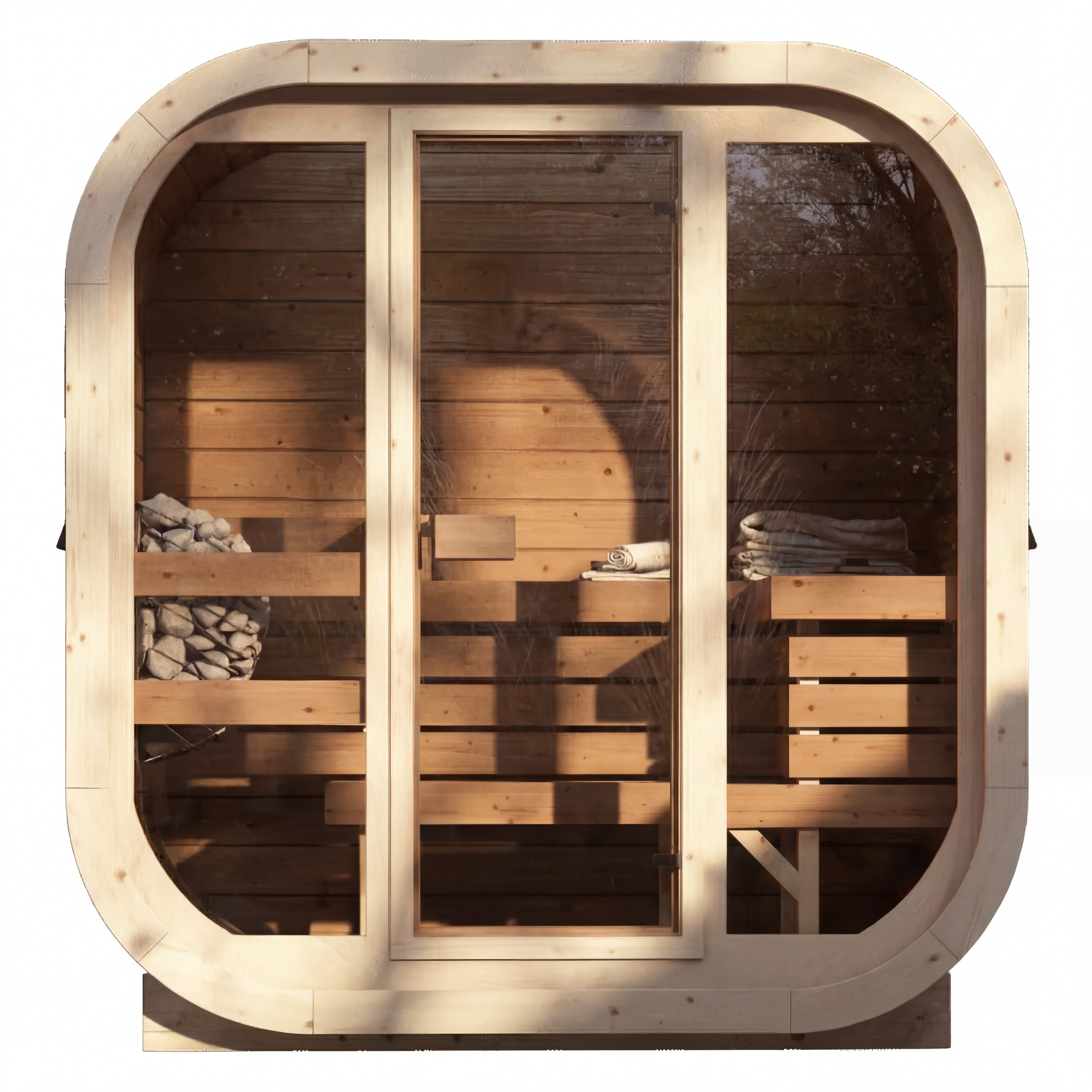 2-3 Person Outdoor Premium Thermowood Cube Sauna - ILLI H2 Edition | Home & Garden | Includes SupiOil Protection (new)