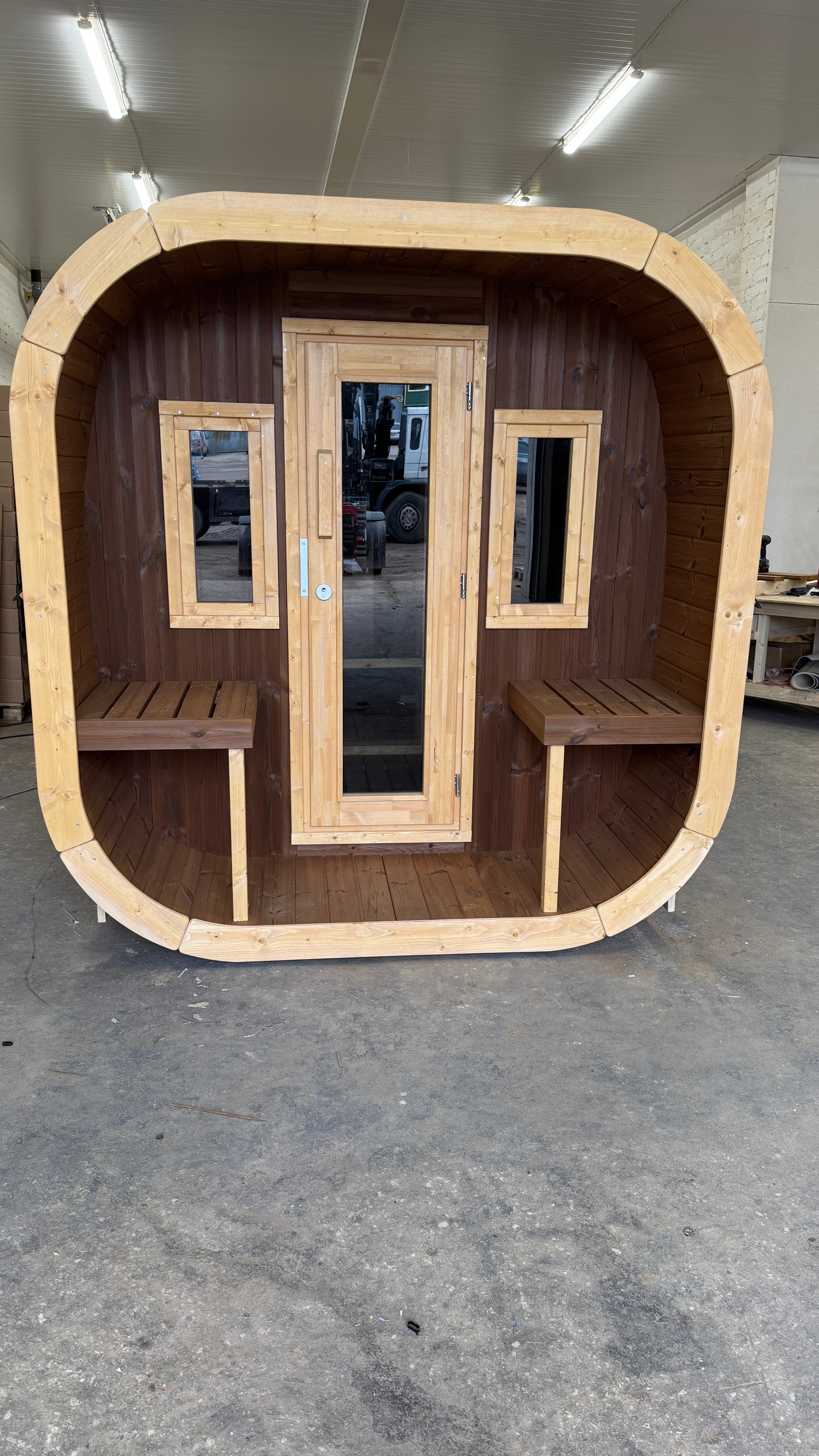 SaunaSupply EKE 400 Thermowood Outdoor Cube Sauna - 10 Person