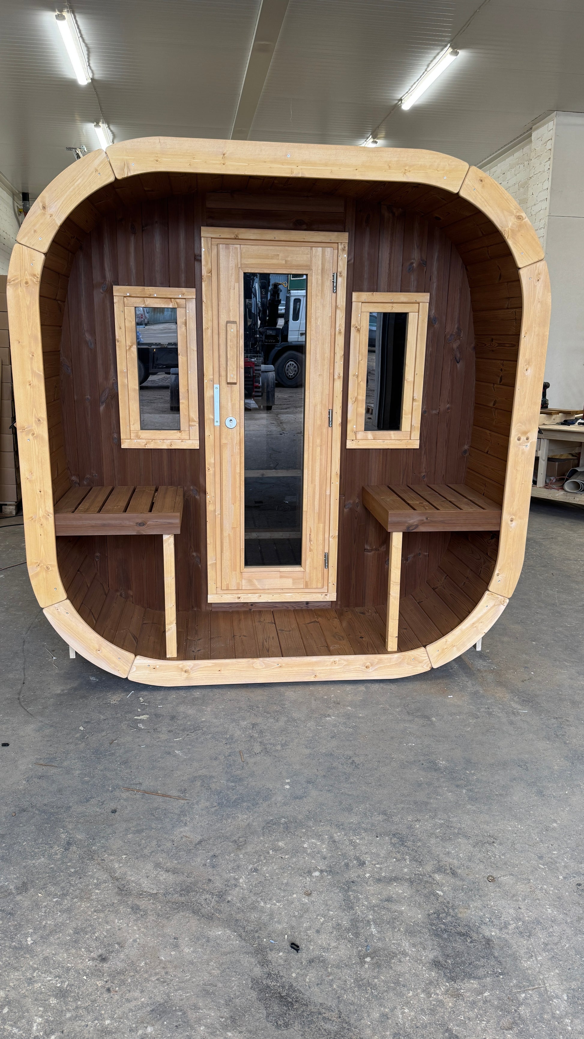 SaunaSupply EKE 400 Thermowood Outdoor Cube Sauna - 10 Person