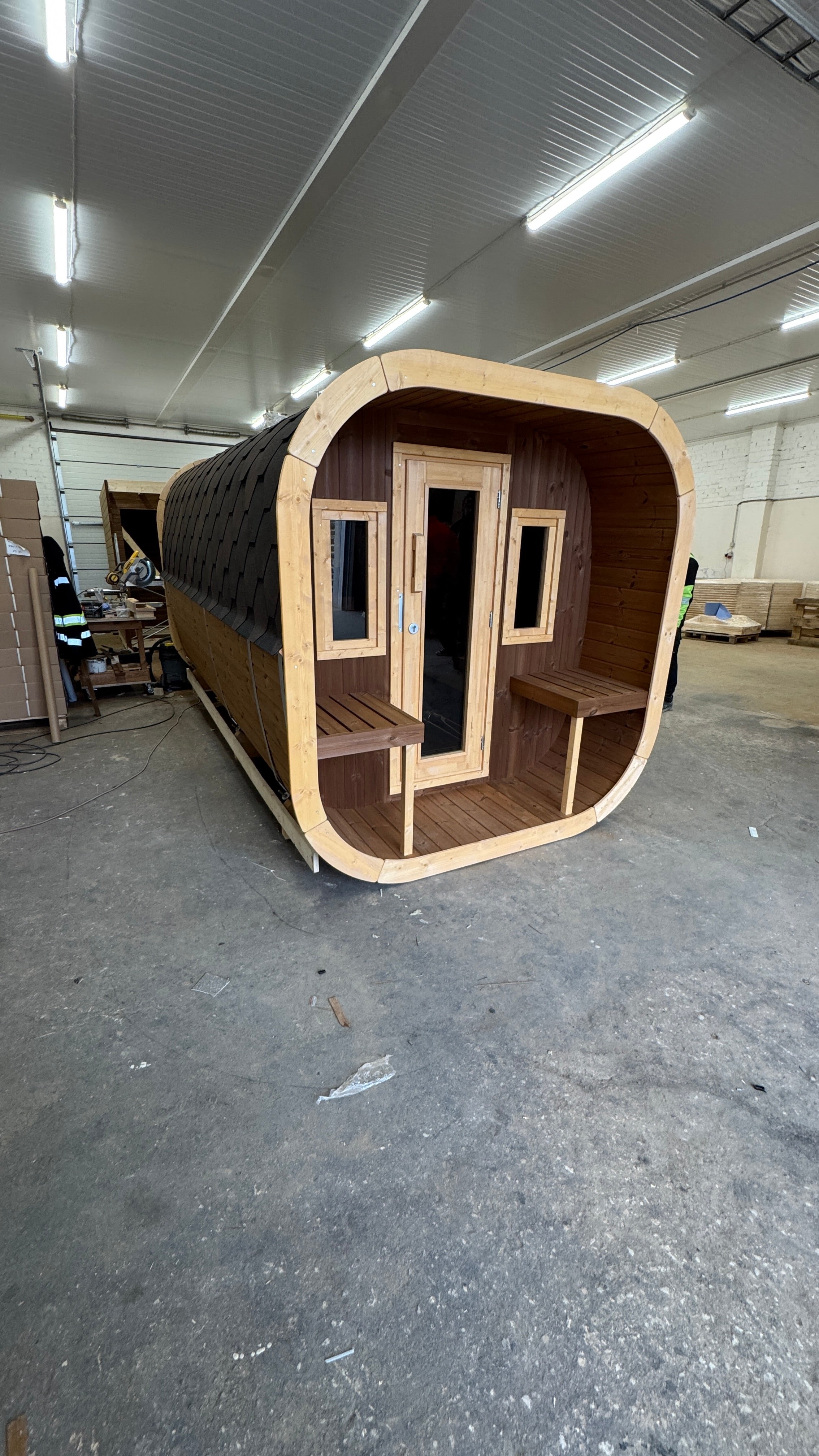 SaunaSupply EKE 400 Thermowood Outdoor Cube Sauna - 10 Person