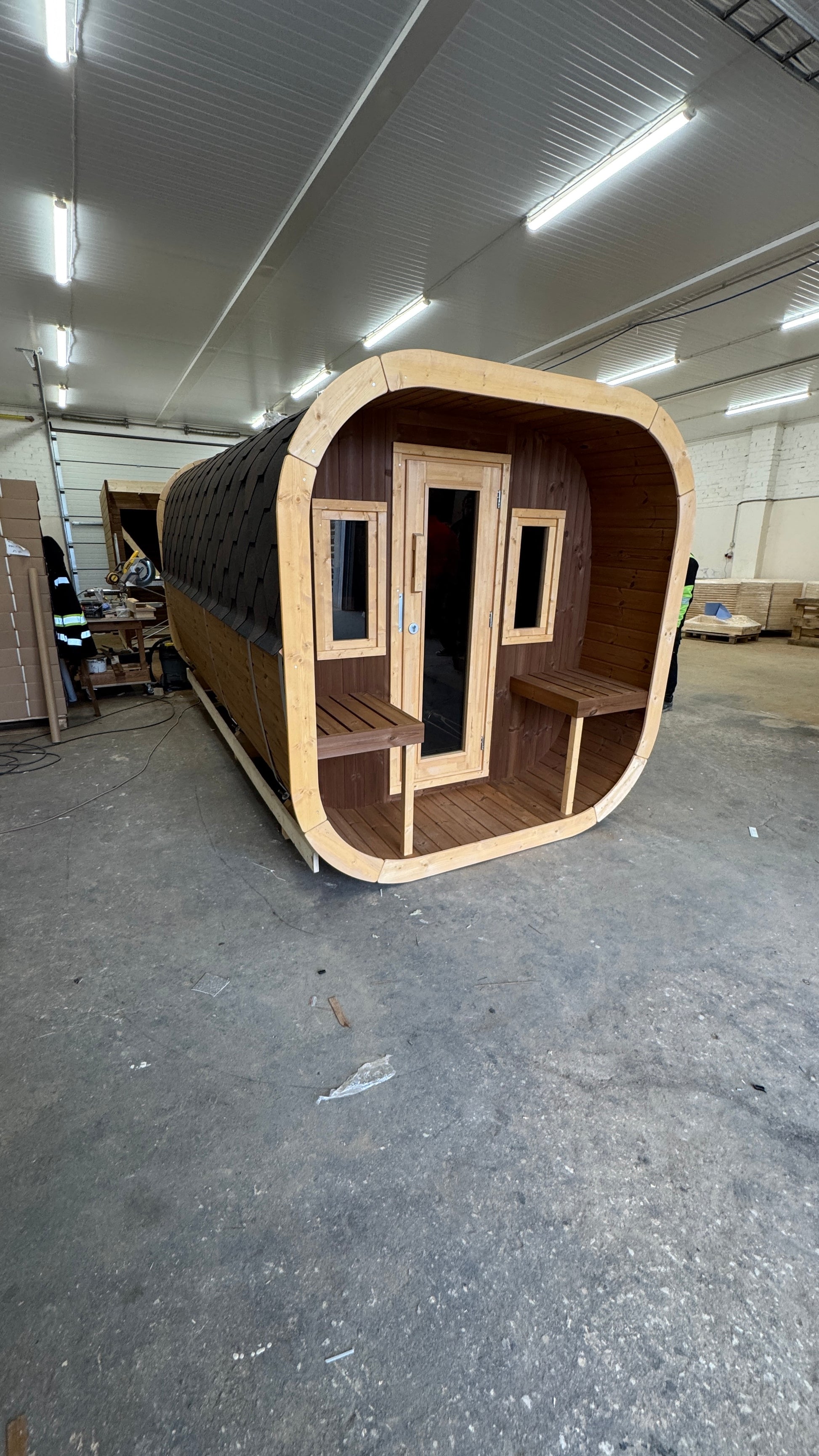 SaunaSupply EKE 400 Thermowood Outdoor Cube Sauna - 10 Person