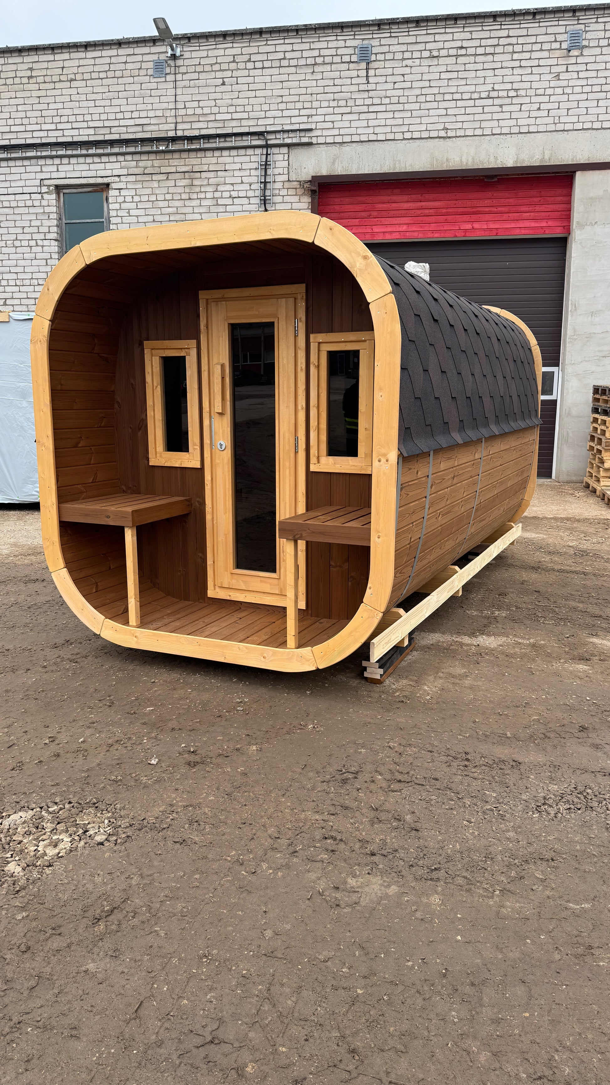 SaunaSupply EKE 400 Thermowood Outdoor Cube Sauna - 10 Person