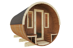 SaunaSupply ITI 400 Deluxe Thermowood Outdoor Barrel Sauna - 8 People