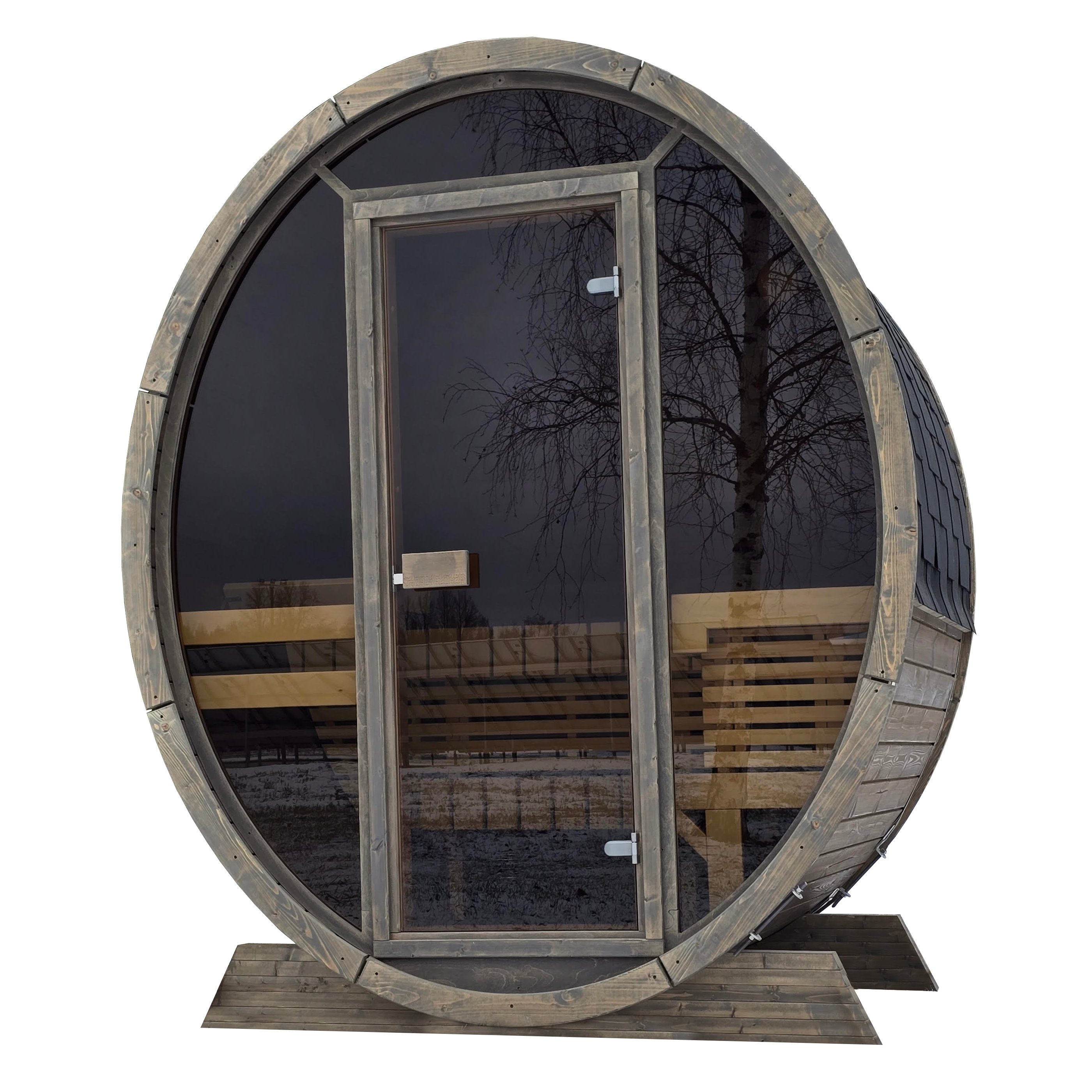 SaunaSupply KLAABU Deluxe Thermowood Outdoor Barrel Sauna - 4 People